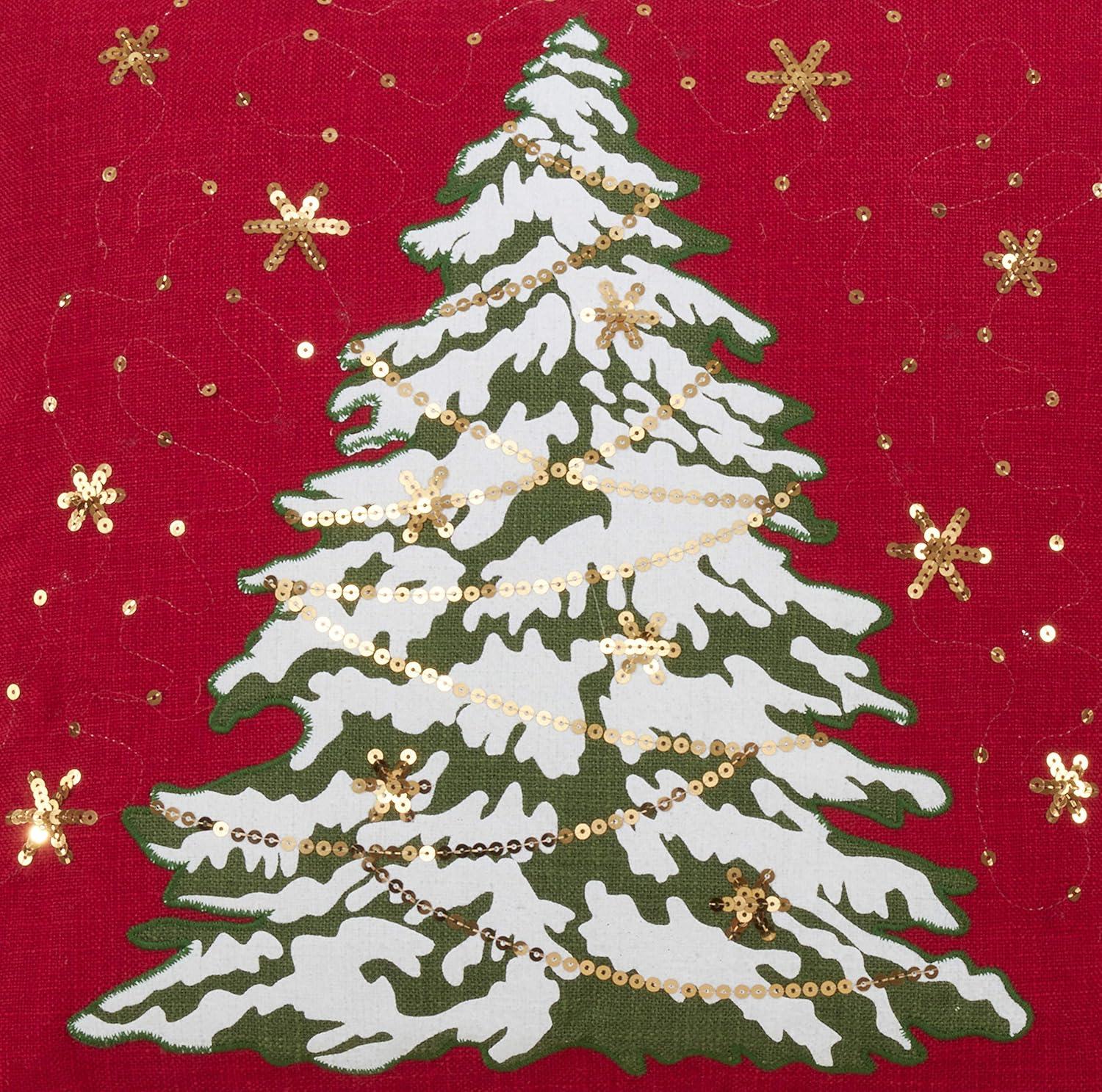 Christmas Tree Sequined Throw Pillow