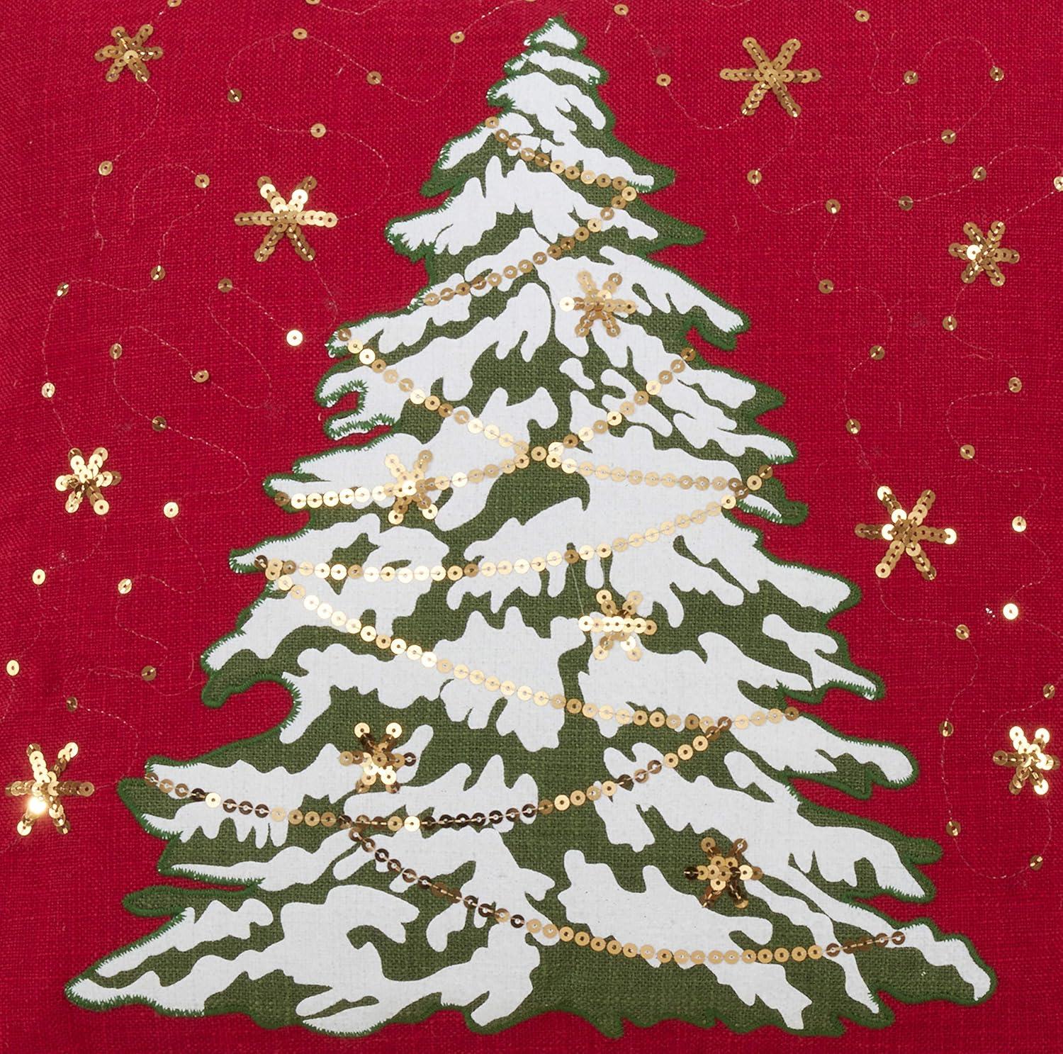 Saro O Tannenbaum Collection Sequined Throw Pillow
