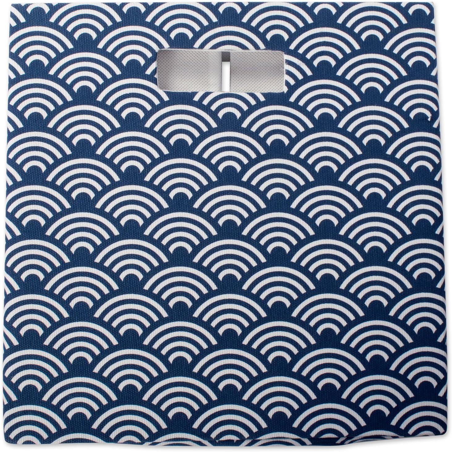 DII Polyester Cube Waves Nautical Blue Square