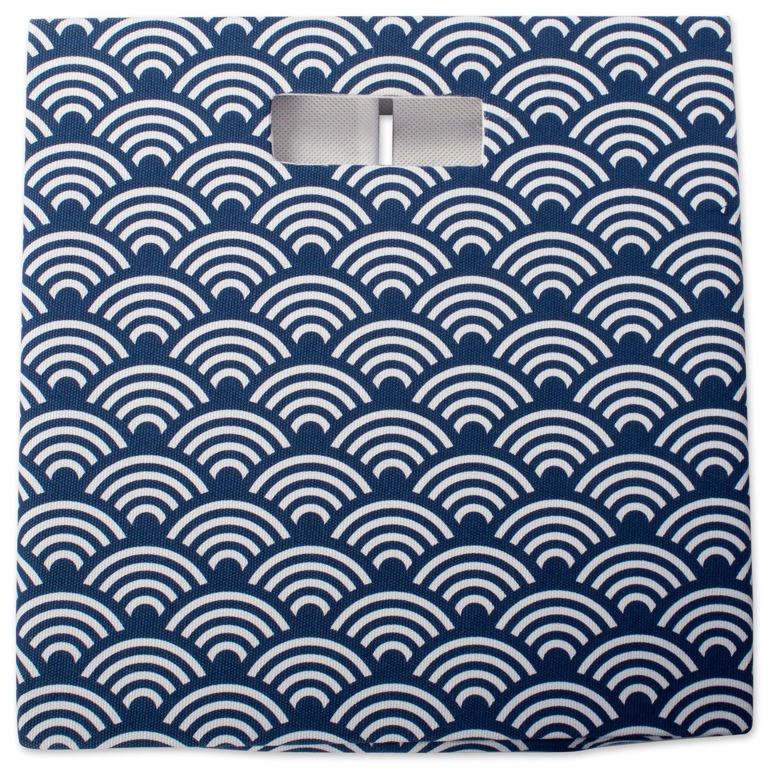 DII Polyester Cube Waves Nautical Blue Square