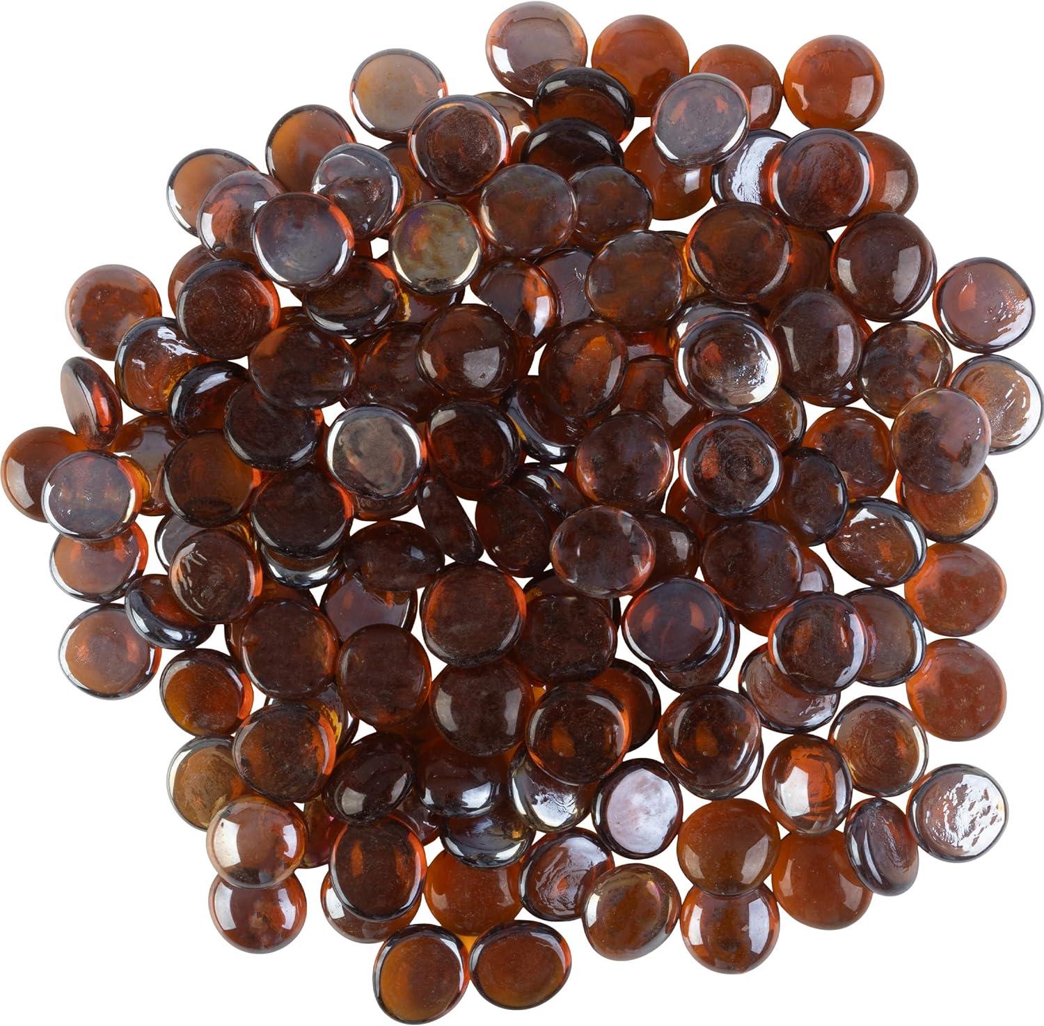 Home-Complete 10.47 lbs  .75" Marbles Fire Glass Amber