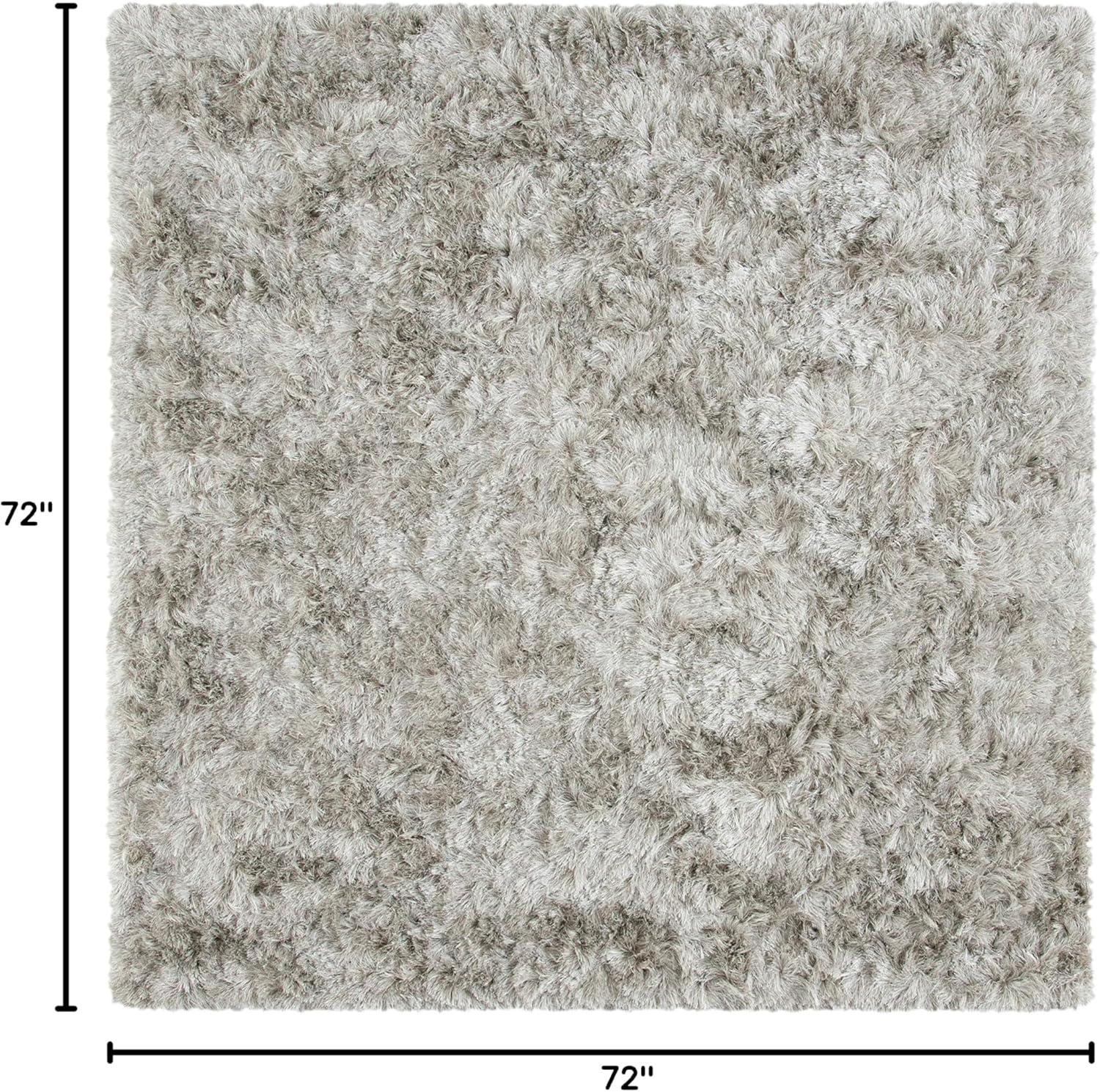 Ocean Shag OCG101 Hand Tufted Indoor Area Rug - 6'x6' - Light Grey - Safavieh