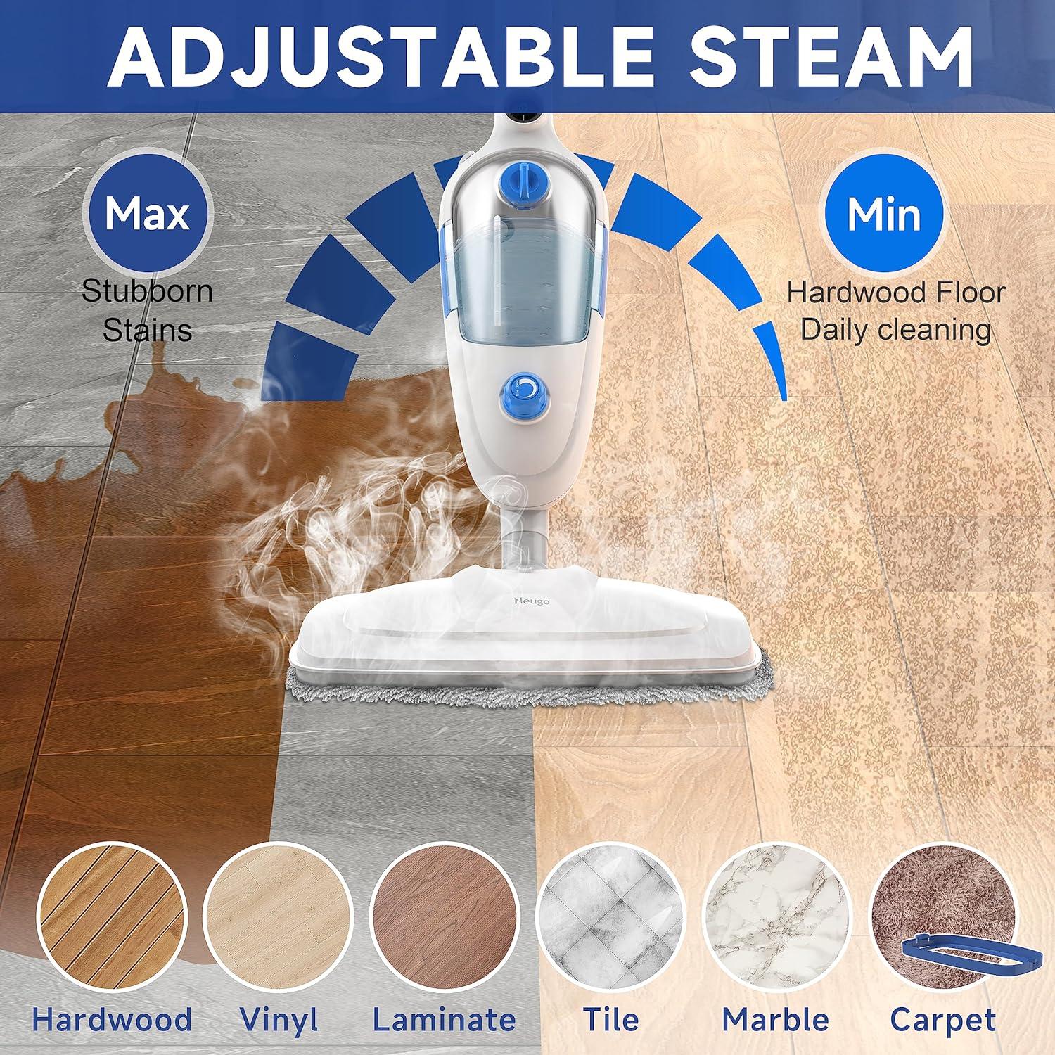 Adjustable Steam Mop for Hardwood and Tile Floors with 23ft Cord