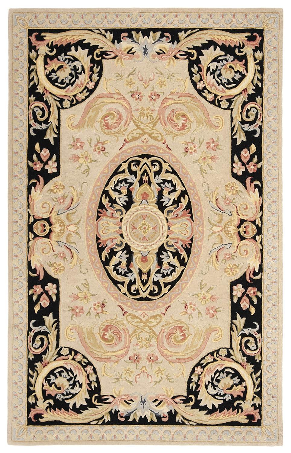 Savonnerie SAV206 Hand Tufted Area Rug - Ivory/Gold - 4'x6' - Safavieh.
