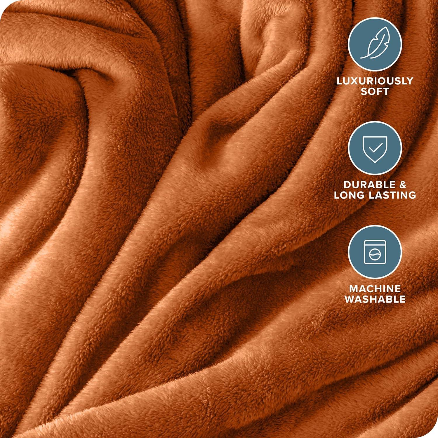 Bare Home Microplush Fleece Blanket - Fuzzy, Warm, Bed/Throw Blanket