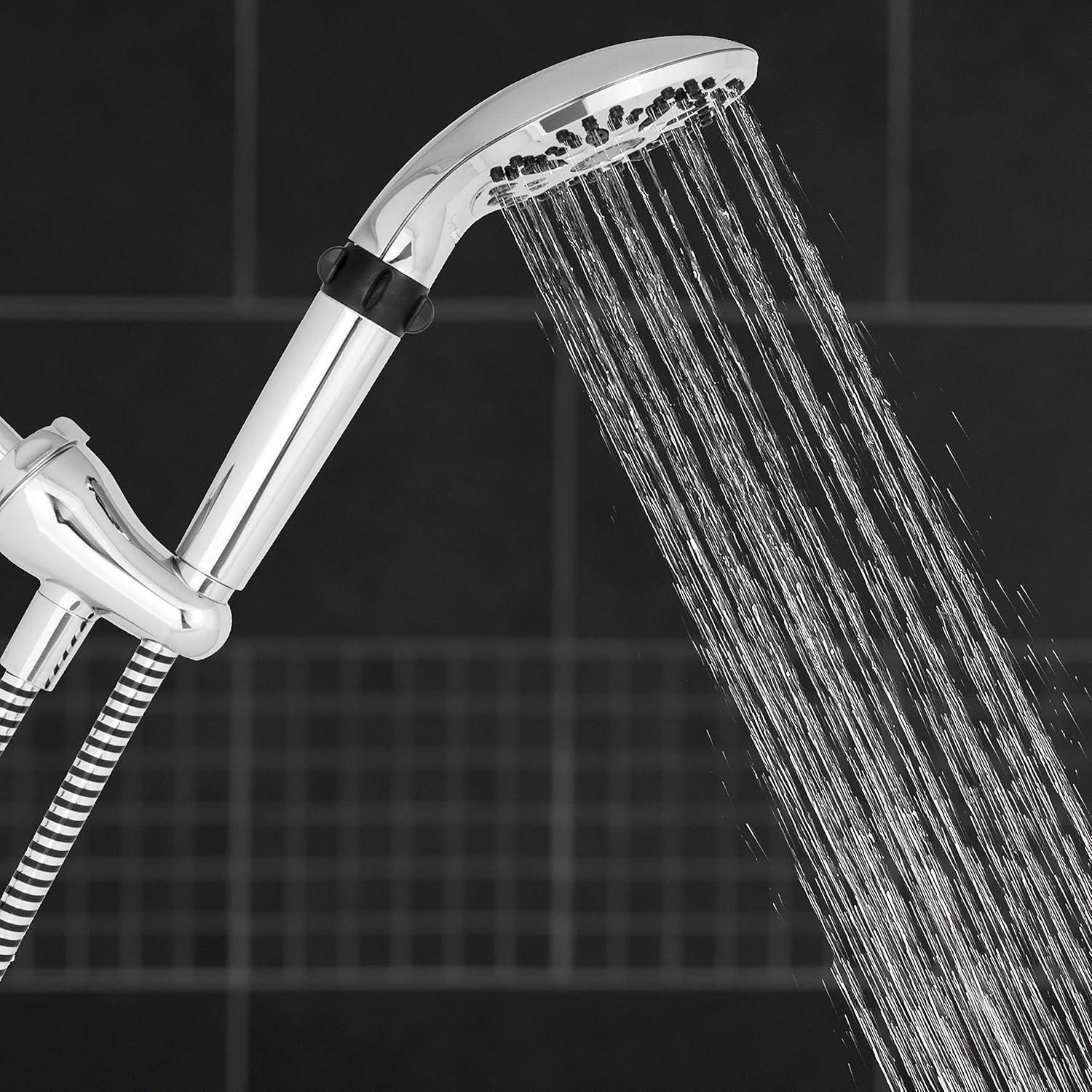 Chrome Handheld Showerhead with 5 Spray Settings