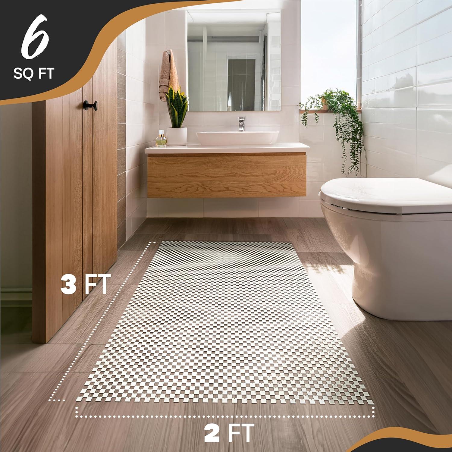 Nevlers 2 ft. x 3 ft. White Anti Slip Rug Pad for Hard Surface Flooring