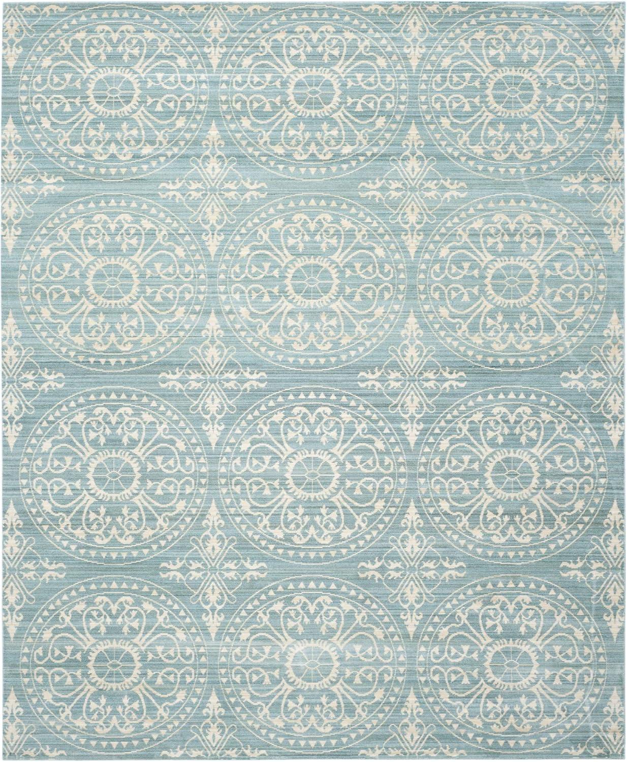 Alpine and Cream Rectangular Synthetic Area Rug, 8' x 10'