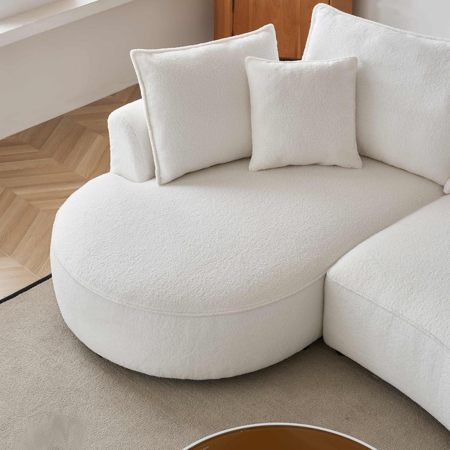 Excellent Future 122.8" Curved Sofa Modern Curved Couch Living Room Modular Sectional Sofa