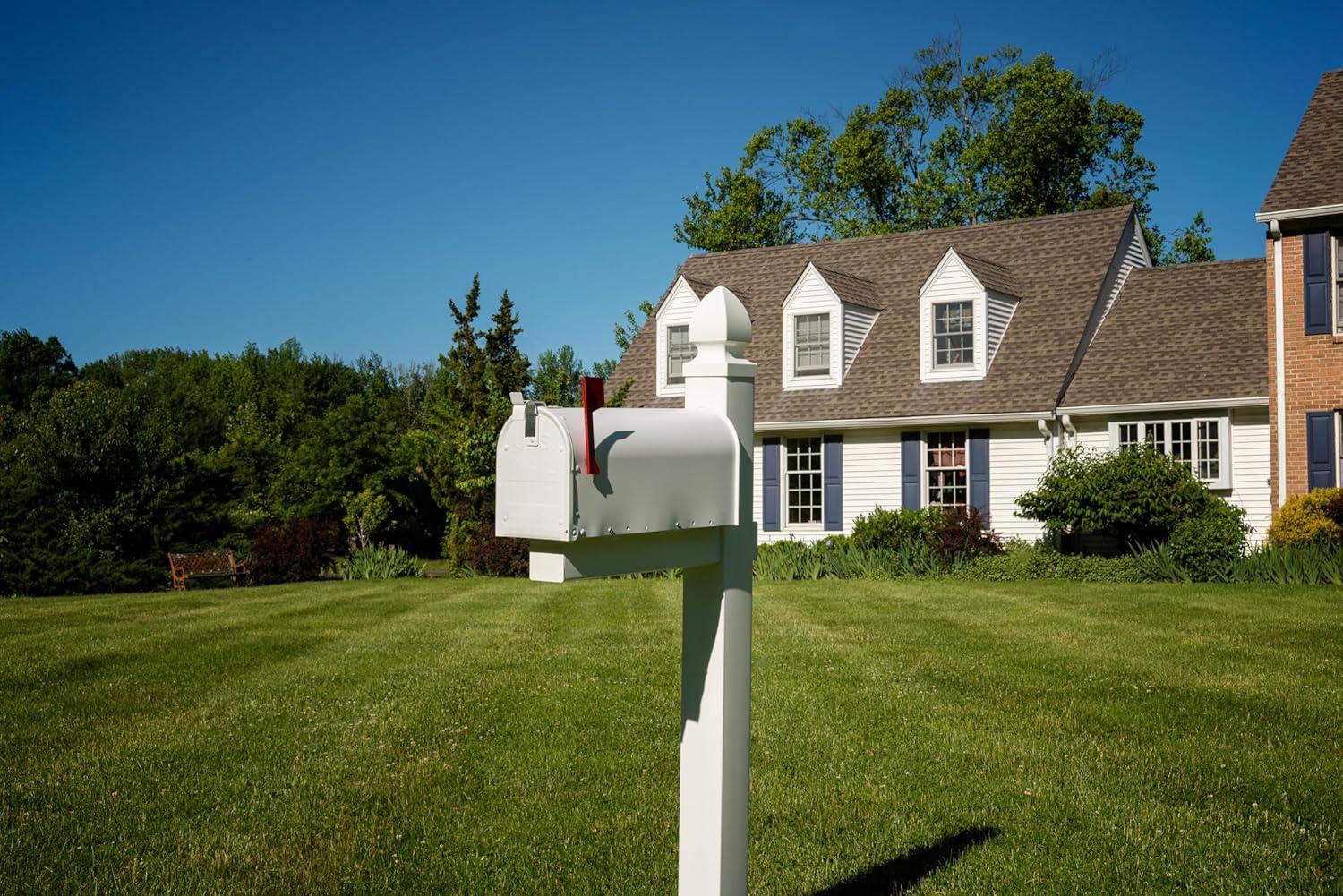 Architectural Mailboxes Whitley 4x4 Slip Over Plastic, Mailbox Post in White