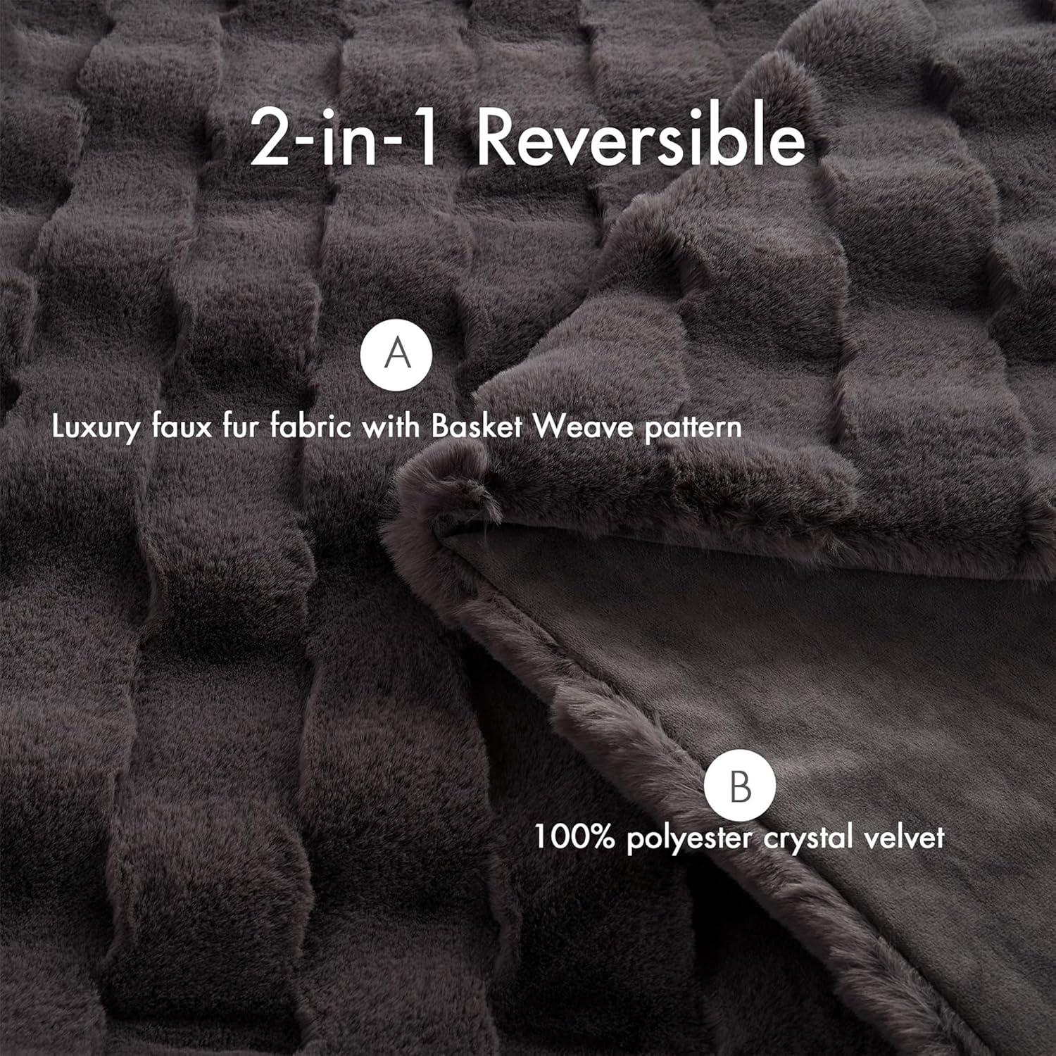 Madison Park Vivienne Faux Fur Throw