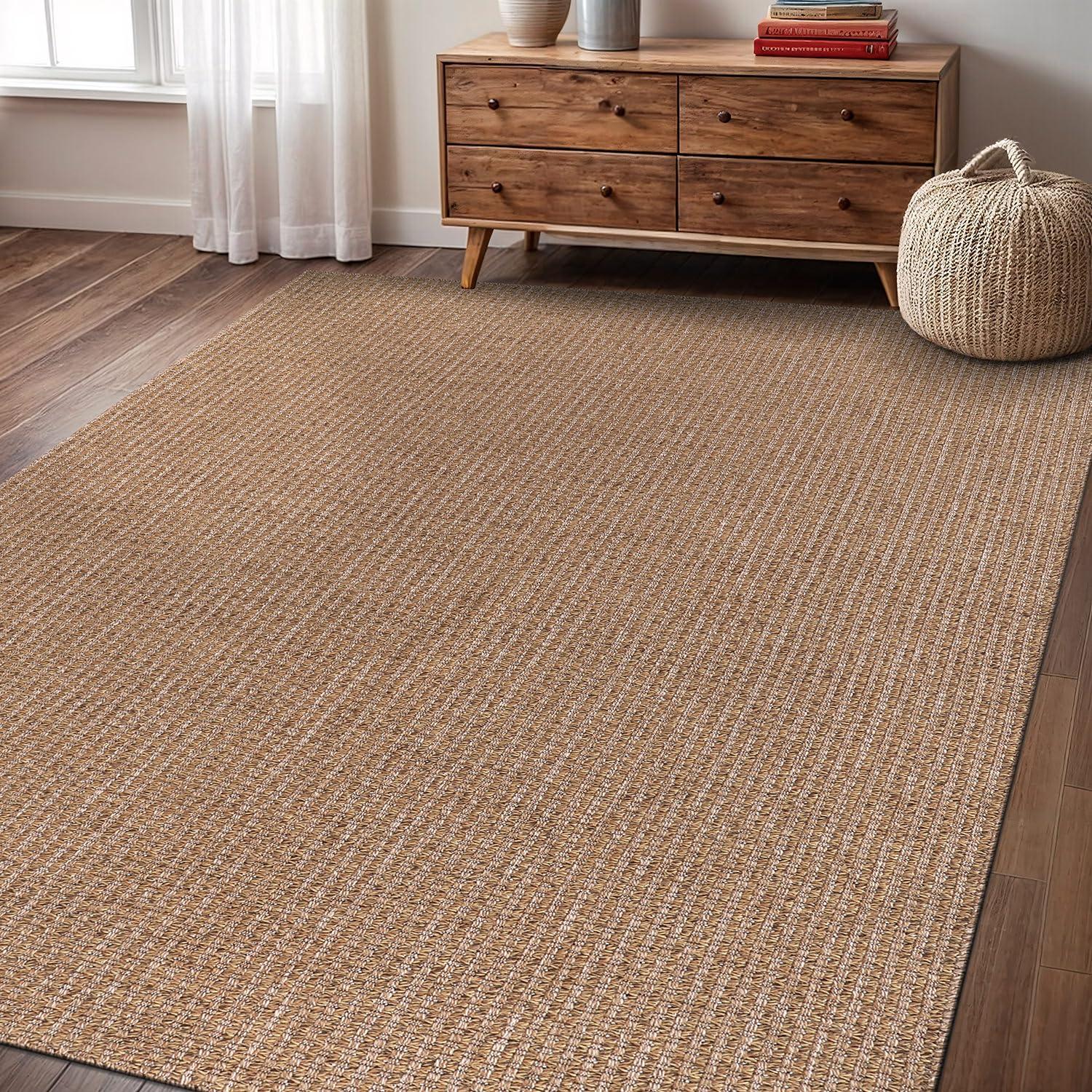 4'x6' Pata Hand Woven Chunky Jute Area Rug, Natural - JONATHAN Y