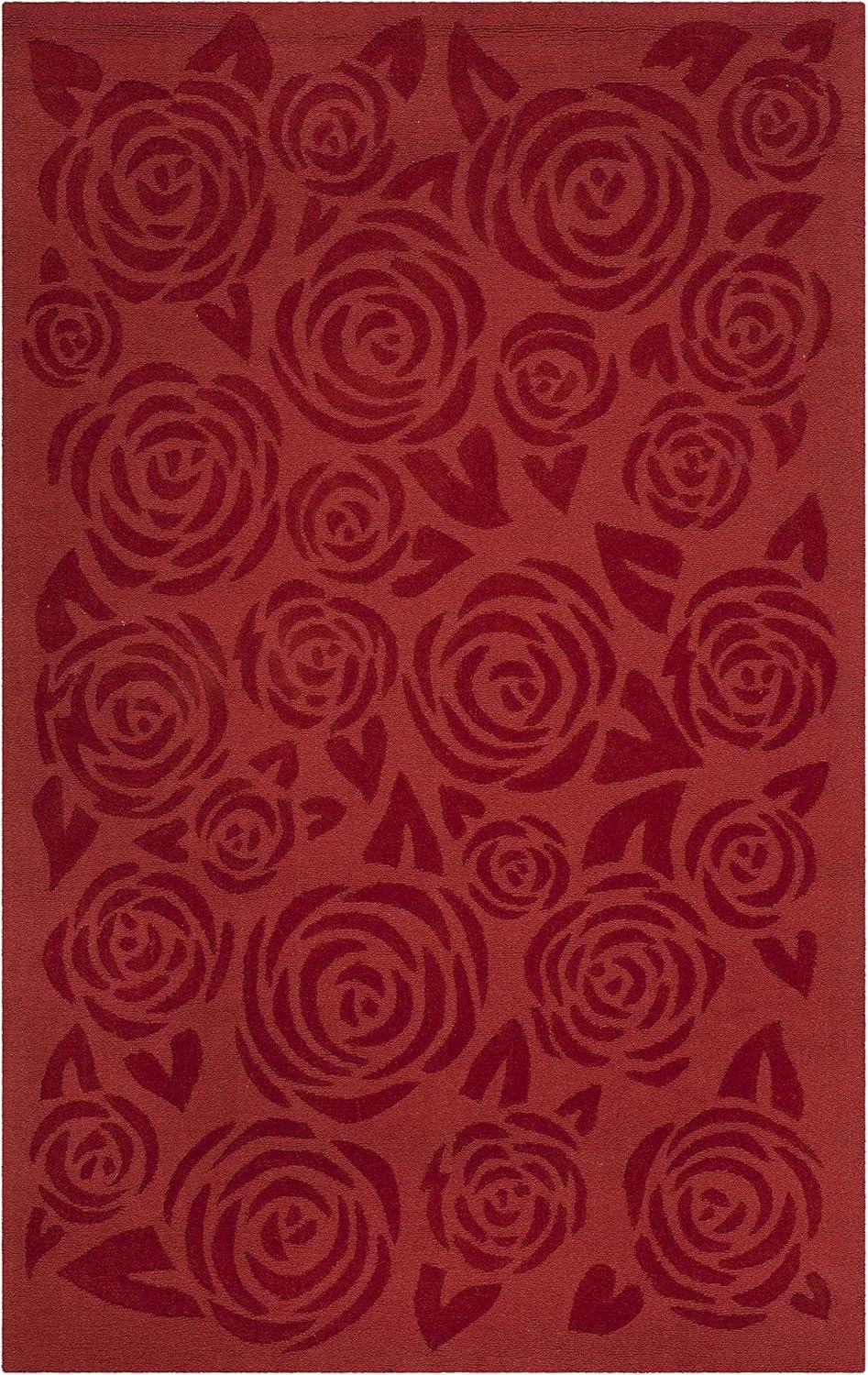 Block Rose Wool Floral Indoor Rug