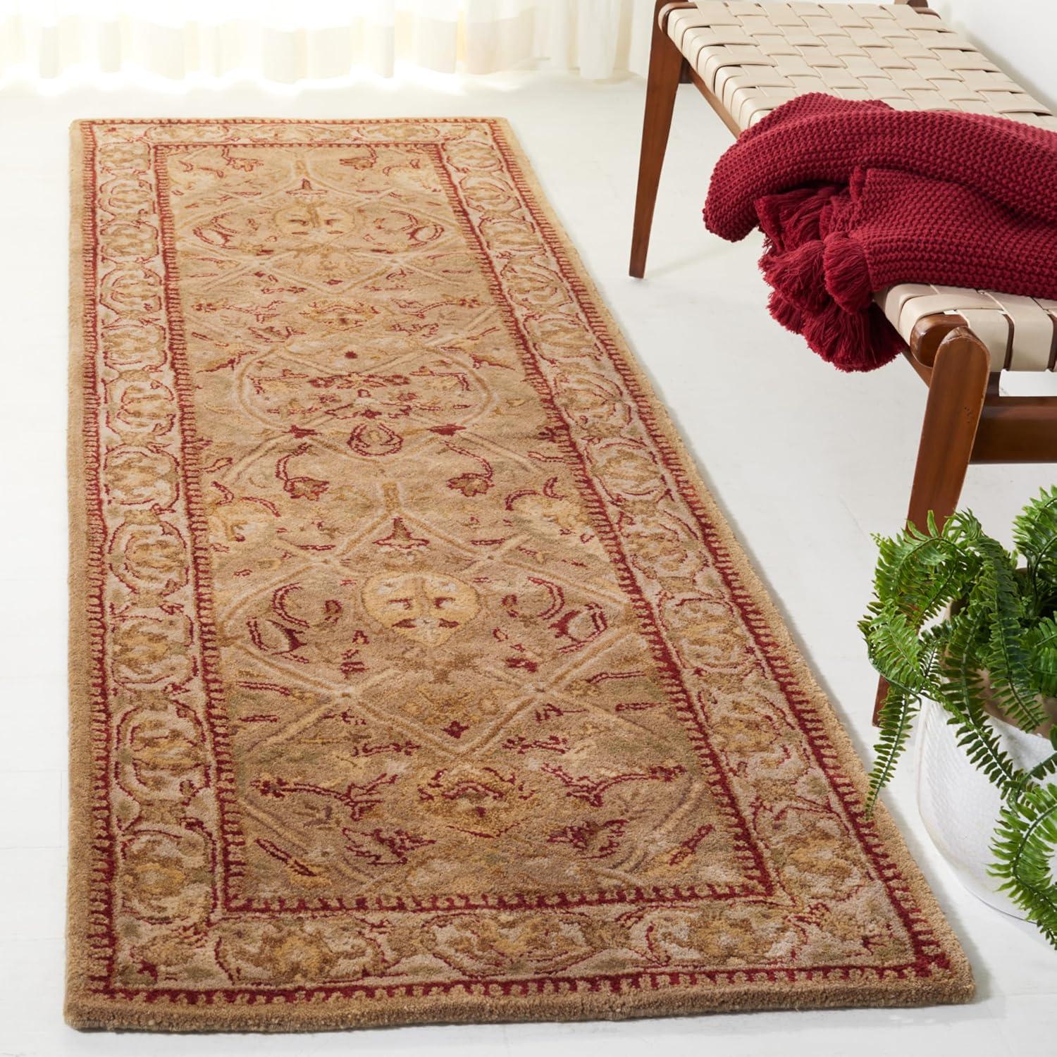 Persian Legend PL819 Hand Tufted Indoor Runner Rug - 2'6"x12' - Moss/Beige - Safavieh