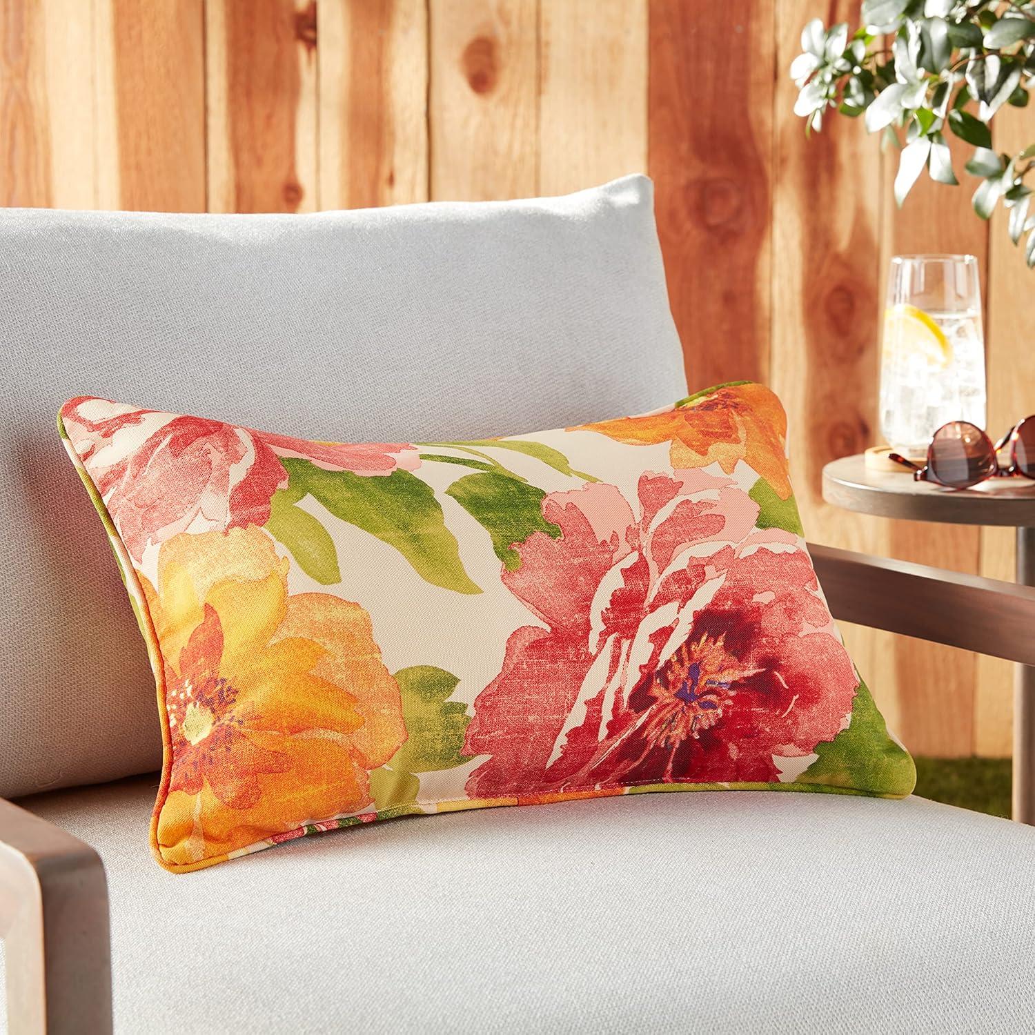 Primro Floral Indoor/Outdoor Reversible Throw Pillow (Set of 2)