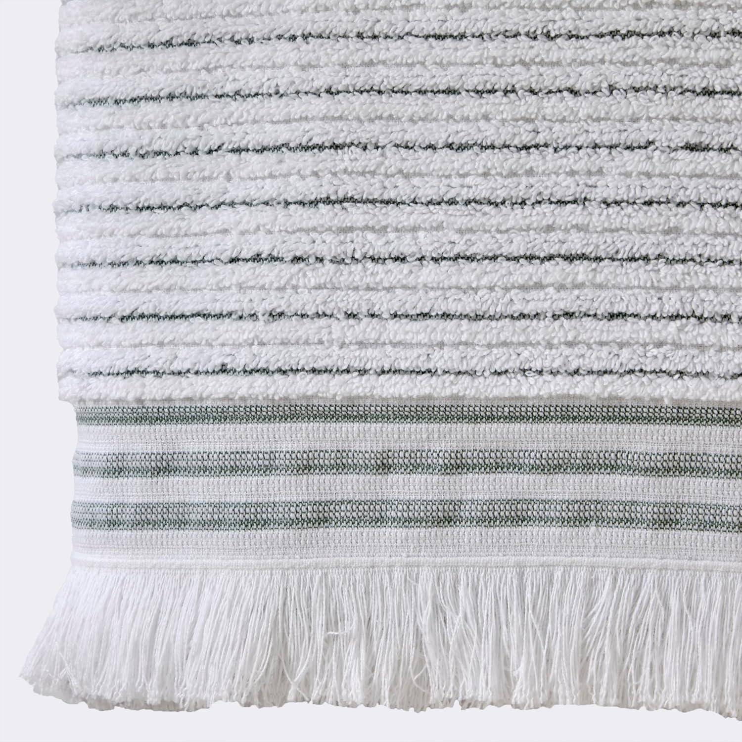 SKL Home Subtle Stripe Sage Bath Towel