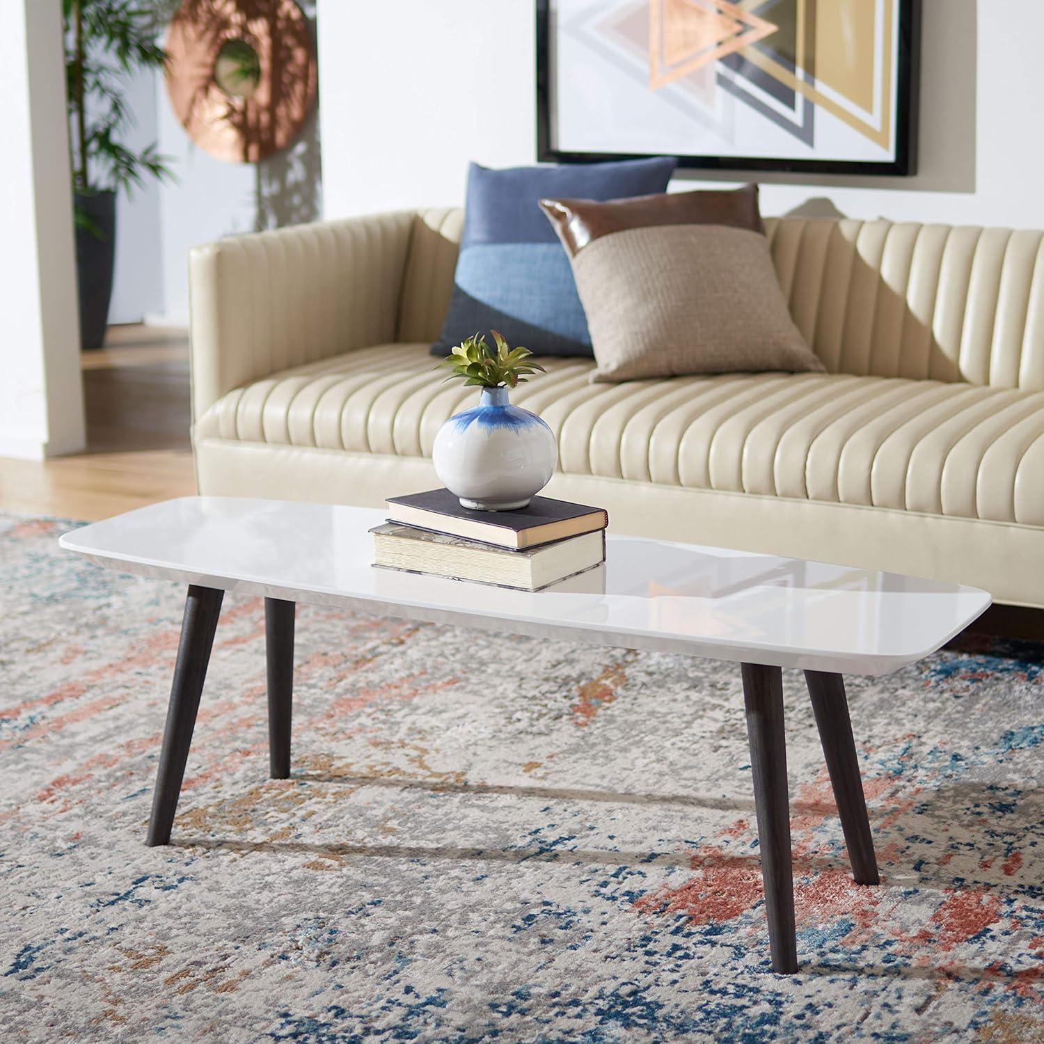 Josiah Coffee Table - White/Dark Brown - Safavieh