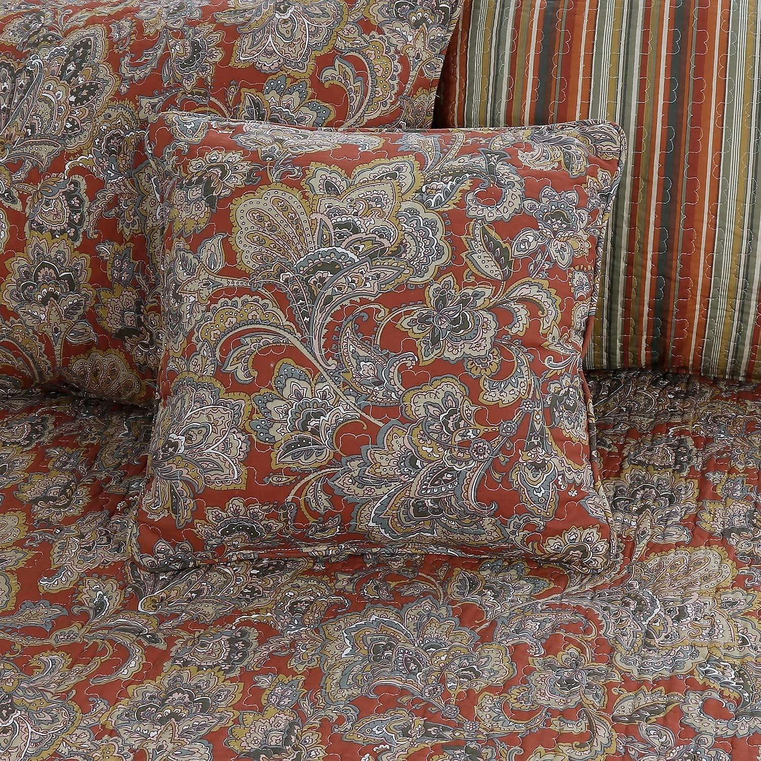 Traditional Cotton Paisley Quilt Set