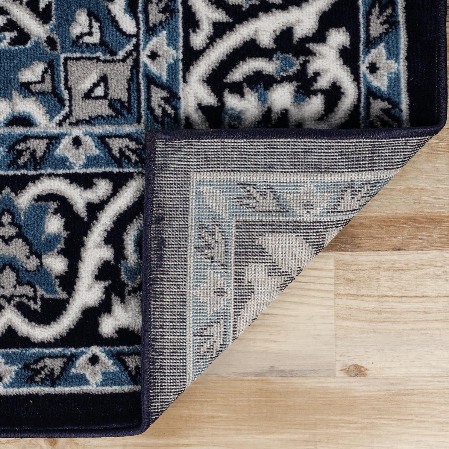 World Rug Gallery Traditional Medallion Area Rug - BLUE 2'x7'