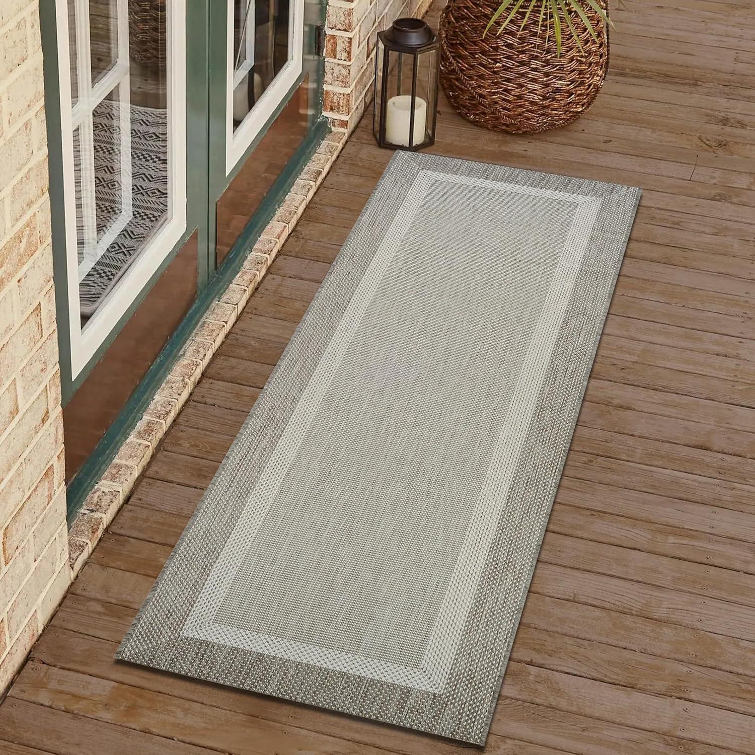 Couristan Saniya Flatwoven Champagne Taupe Indoor Outdoor Area Rug
