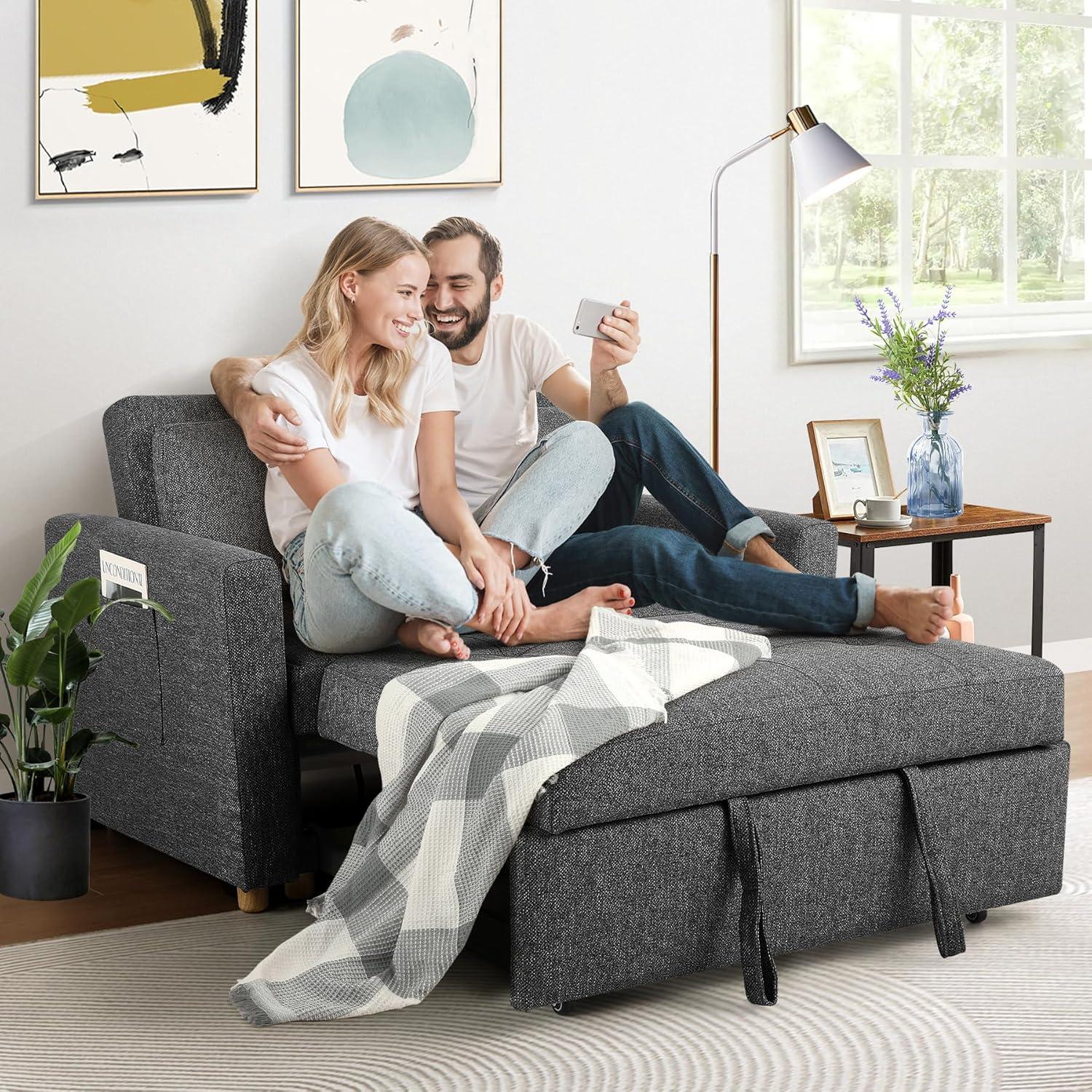 Ebern Designs Meit 49"W Convertible Sleeper Sofa 3-In-1 Reclining Sofa Bed Pull Out Couch Bed