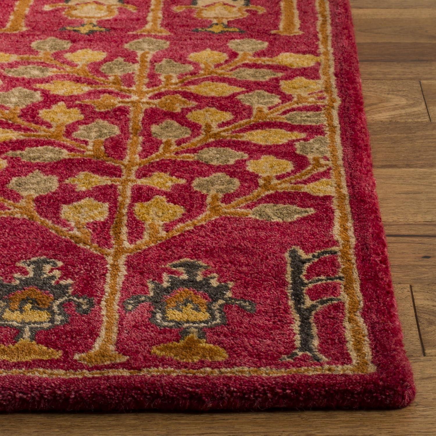 SAFAVIEH Heritage Kynaston Floral Wool Area Rug, Red/Multi, 9' x 12'