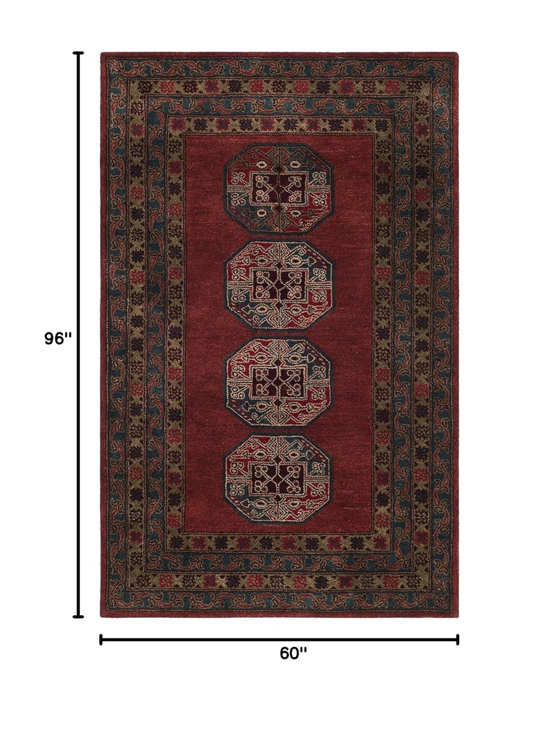 Heritage HG919 Hand Tufted Area Rug - Red - 5'x8' - Safavieh.