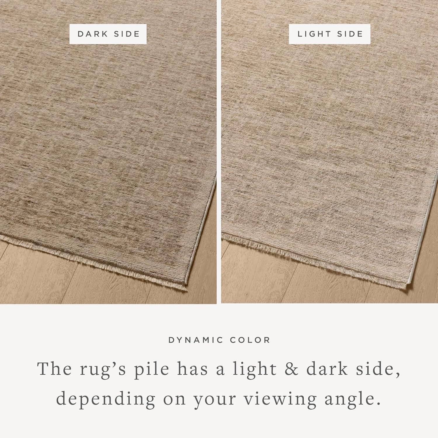 Taupe and Bone Synthetic Rectangular Runner Rug, 95" Length