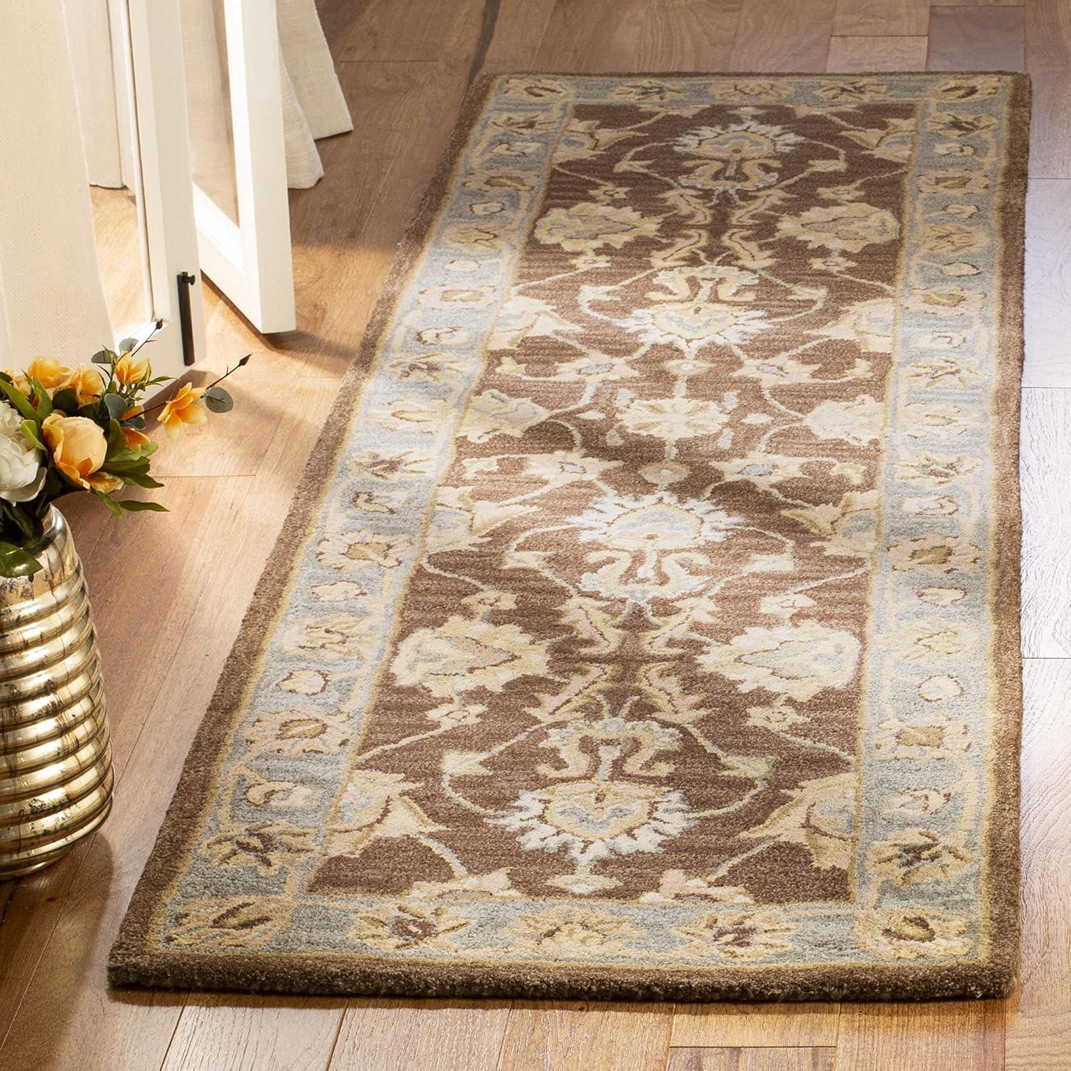 Heritage HG343 Handmade Runner Rug - 2'3"x8' - Brown/Blue - Safavieh