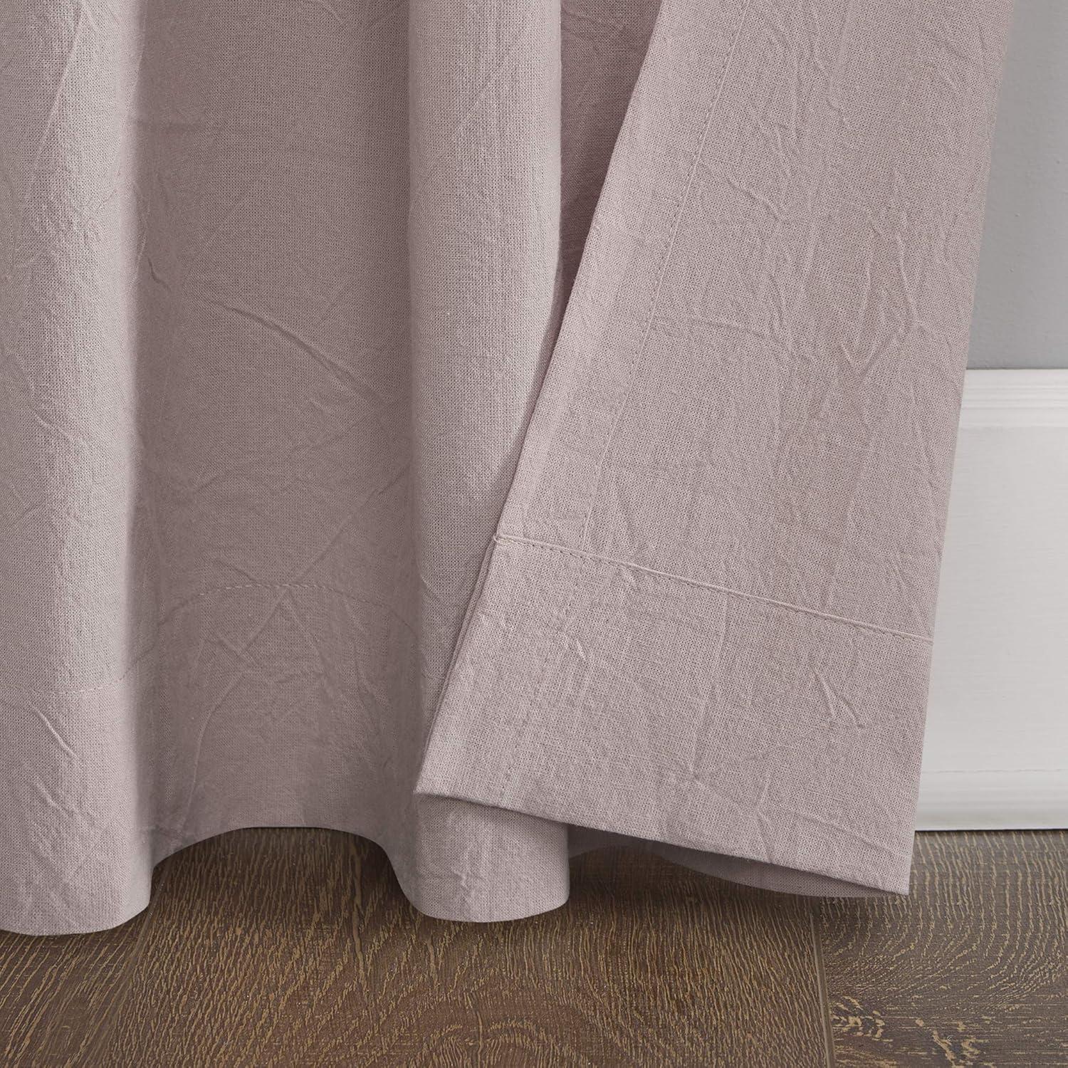 52"X84" Archaeo Light Filtering Outdoor Washed Cotton Twist Tab Curtain Panel Pink: Traditional Window Decor