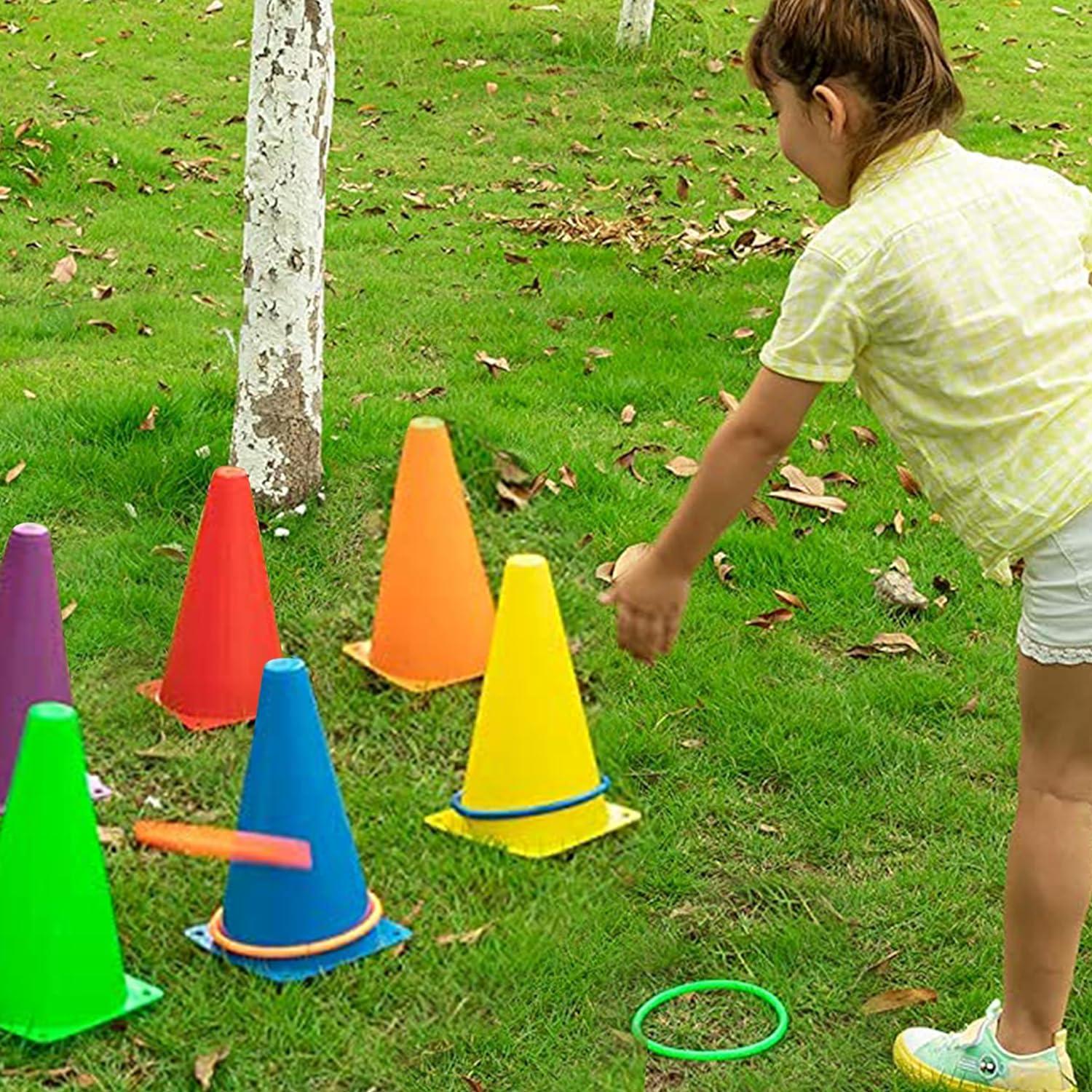 Joyfy 31 Pcs Carnival Game Set - Including Ring Toss Games, Bean Bags, and Cones for Kids Indoor Outdoor Play, Family Activities and Holiday Party