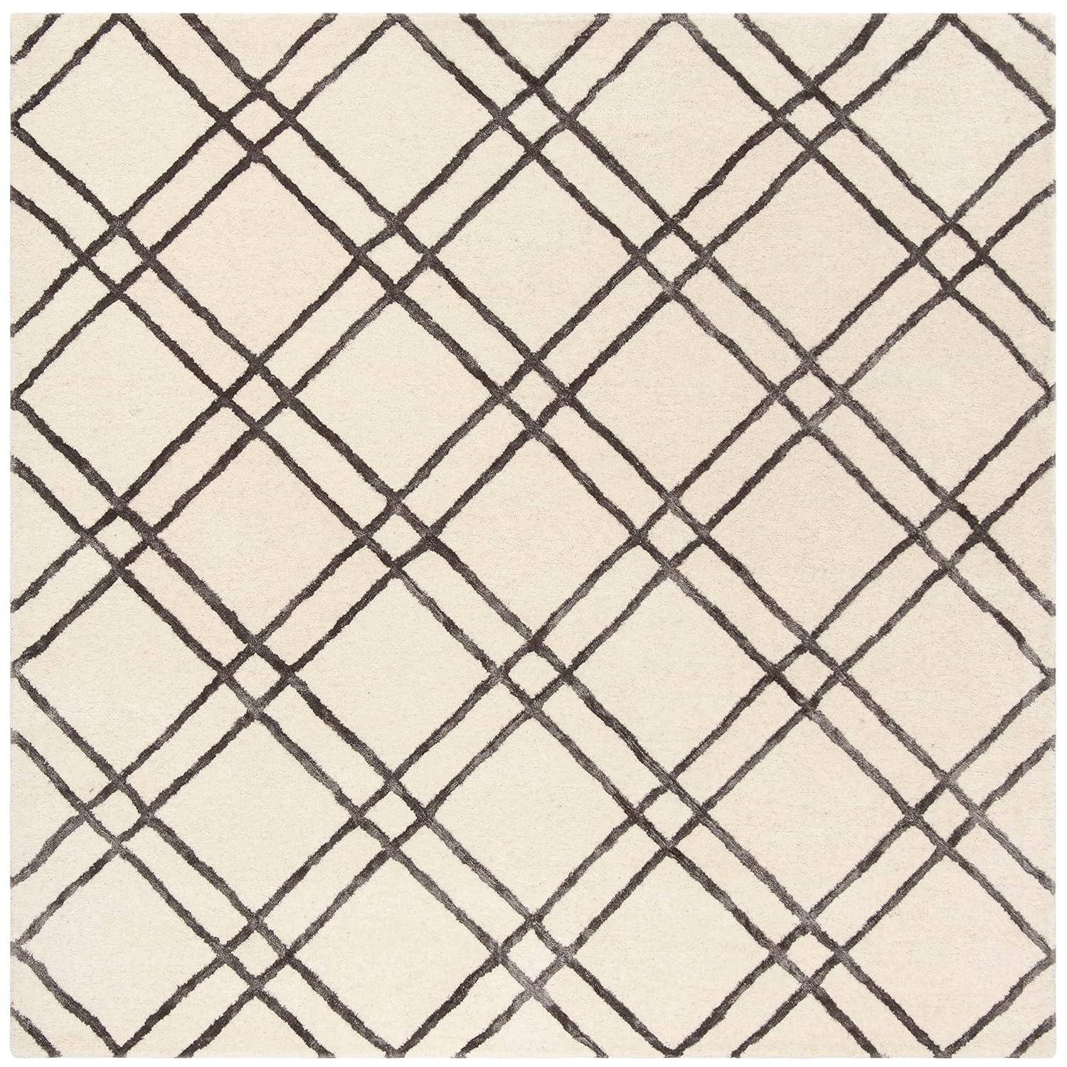 Himalaya HIM901 Handmade Area Rug - 6'x6' - Ivory/Dark Grey - Safavieh