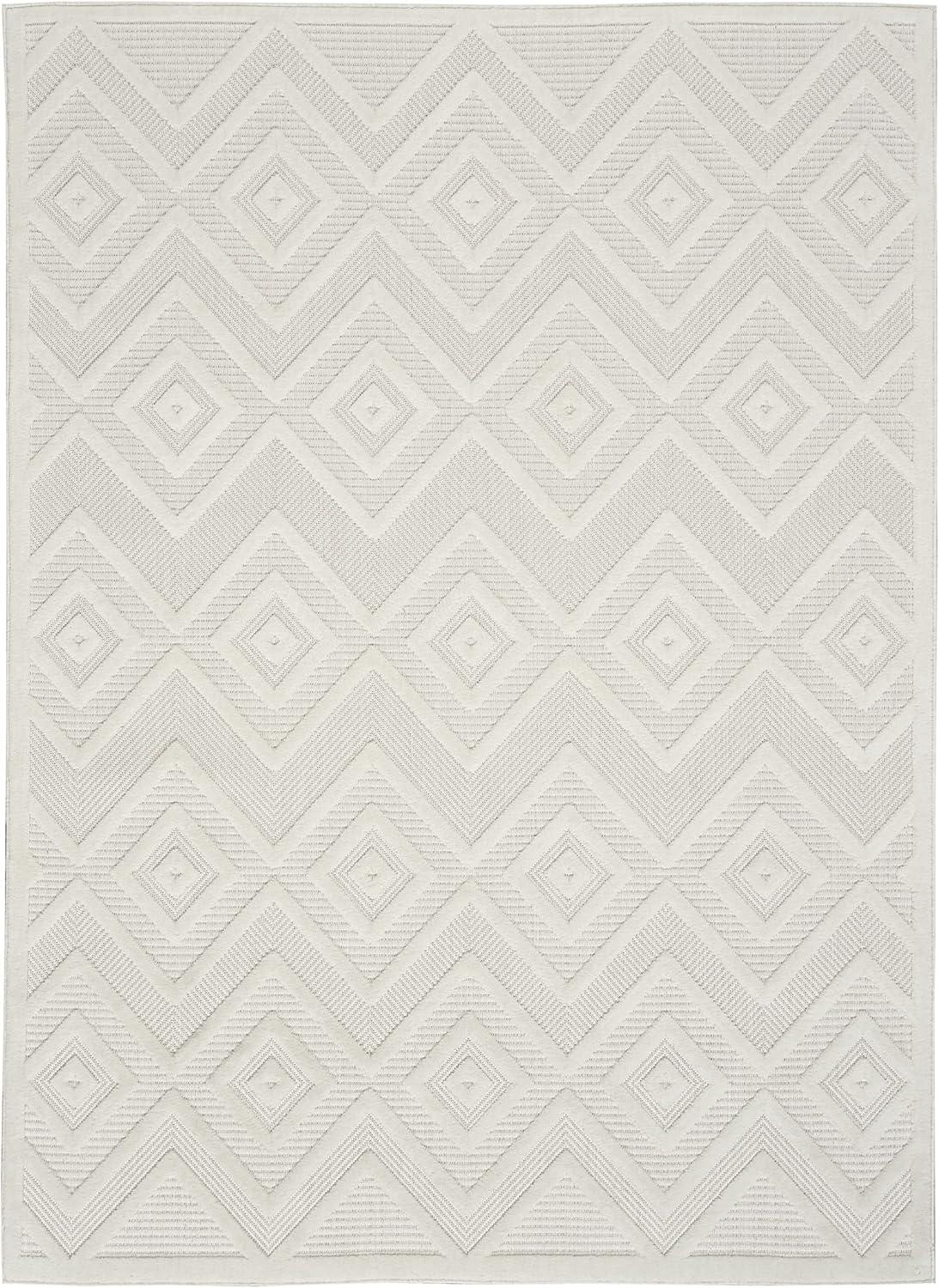 Nourison Versatile Solid Diamond Indoor Outdoor Flatweave Area Rug