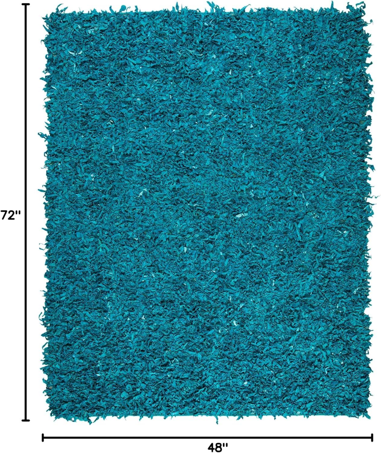 SAFAVIEH Mariam Leather Shag Area Rug, Brown, 4' x 6'