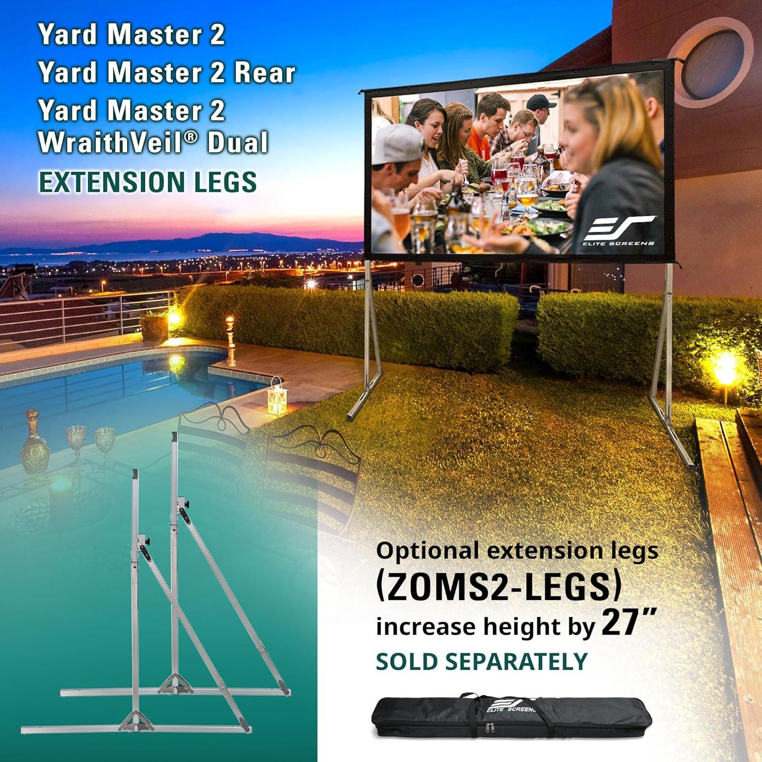 Elite Screens Yard Master 2 Rear Series Portable Folding rear Frame Projector Screen