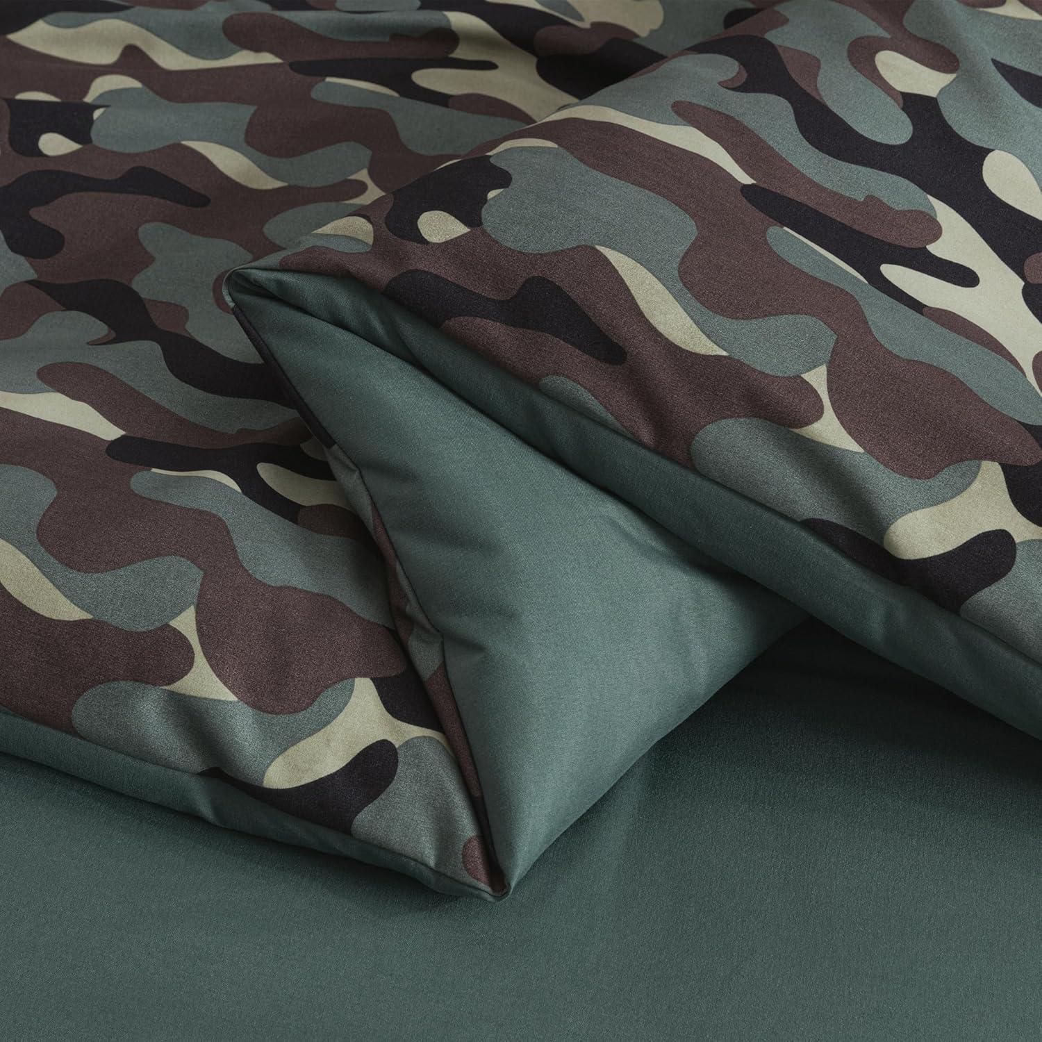 OLO Camouflage Printed Microfiber Reversible 3 Piece Comforter Set
