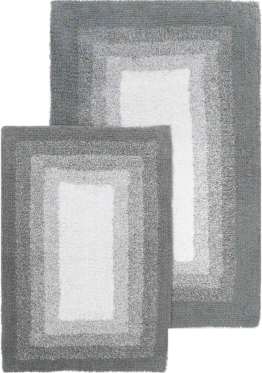 2pc Whitney Ombre Reversible Bath Rug Set Gray - Chesapeake