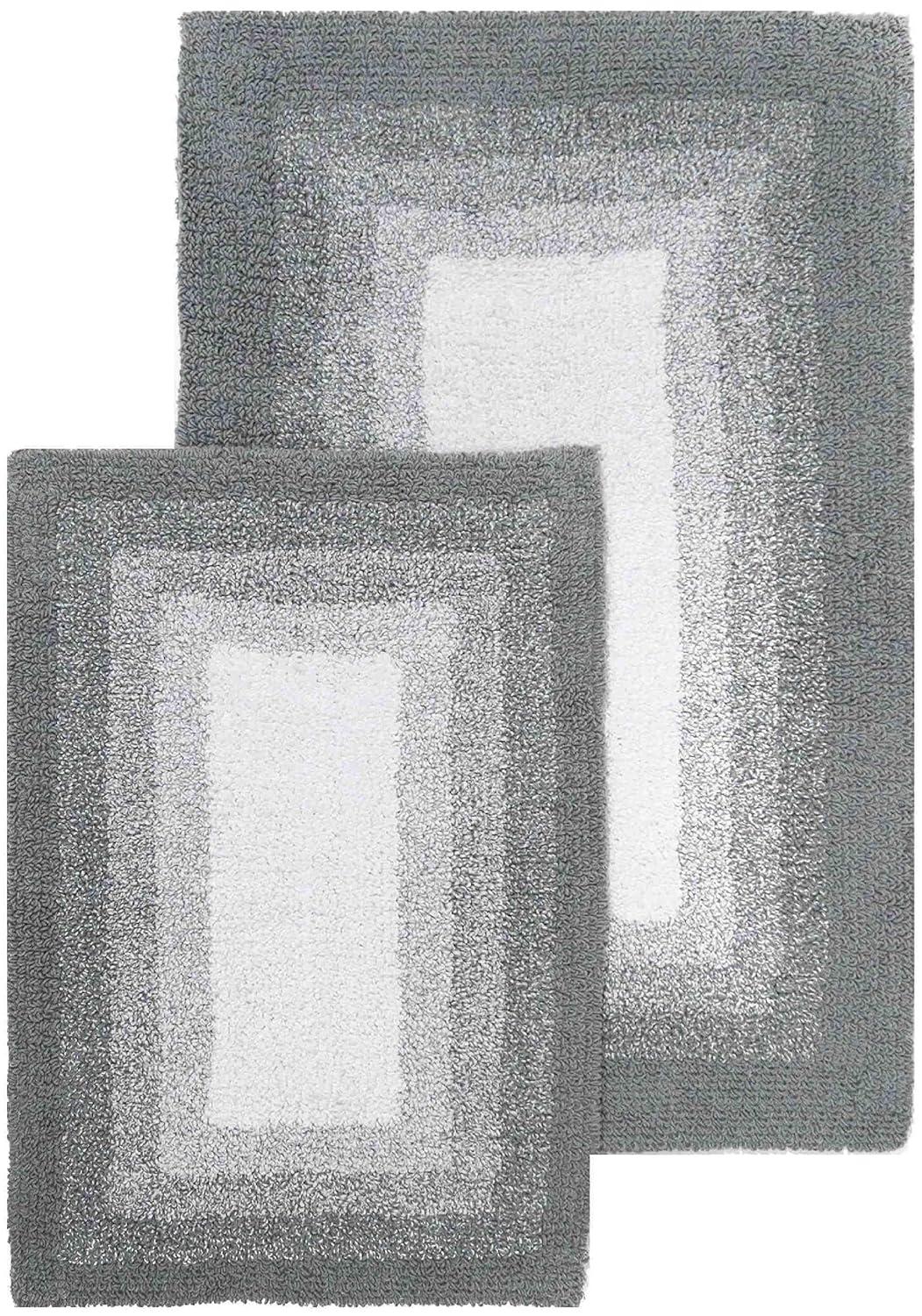 2pc Whitney Ombre Reversible Bath Rug Set Gray - Chesapeake