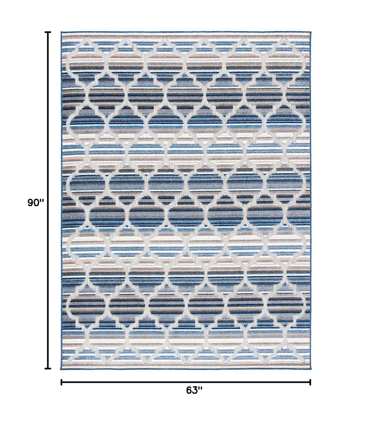 Cabana CBN333 Loomed Indoor Area Rug - Blue/Grey - 5'3"x7'6" - Safavieh