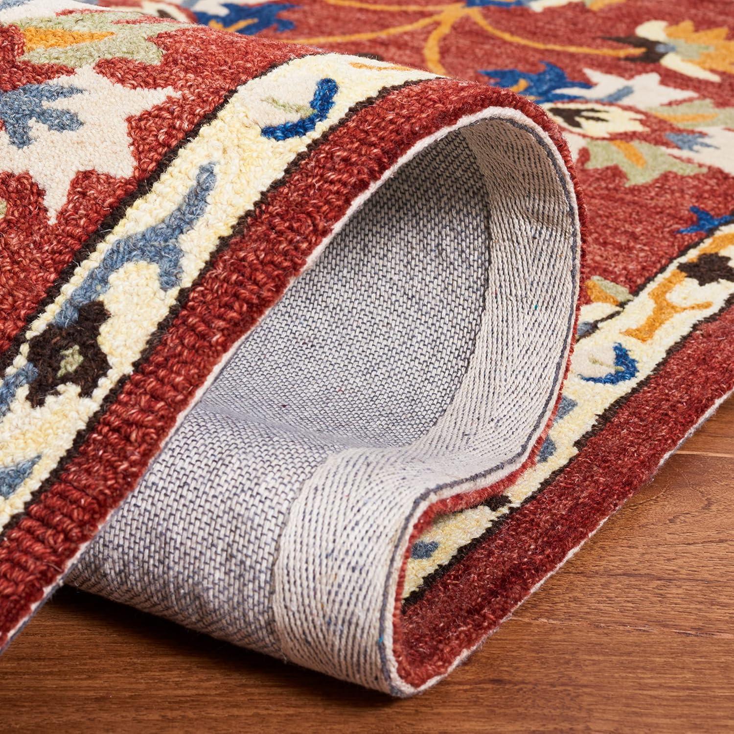 Micro-Loop MLP383 Hand Tufted Area Rug - Rust/Blue - 5'x5' - Safavieh.