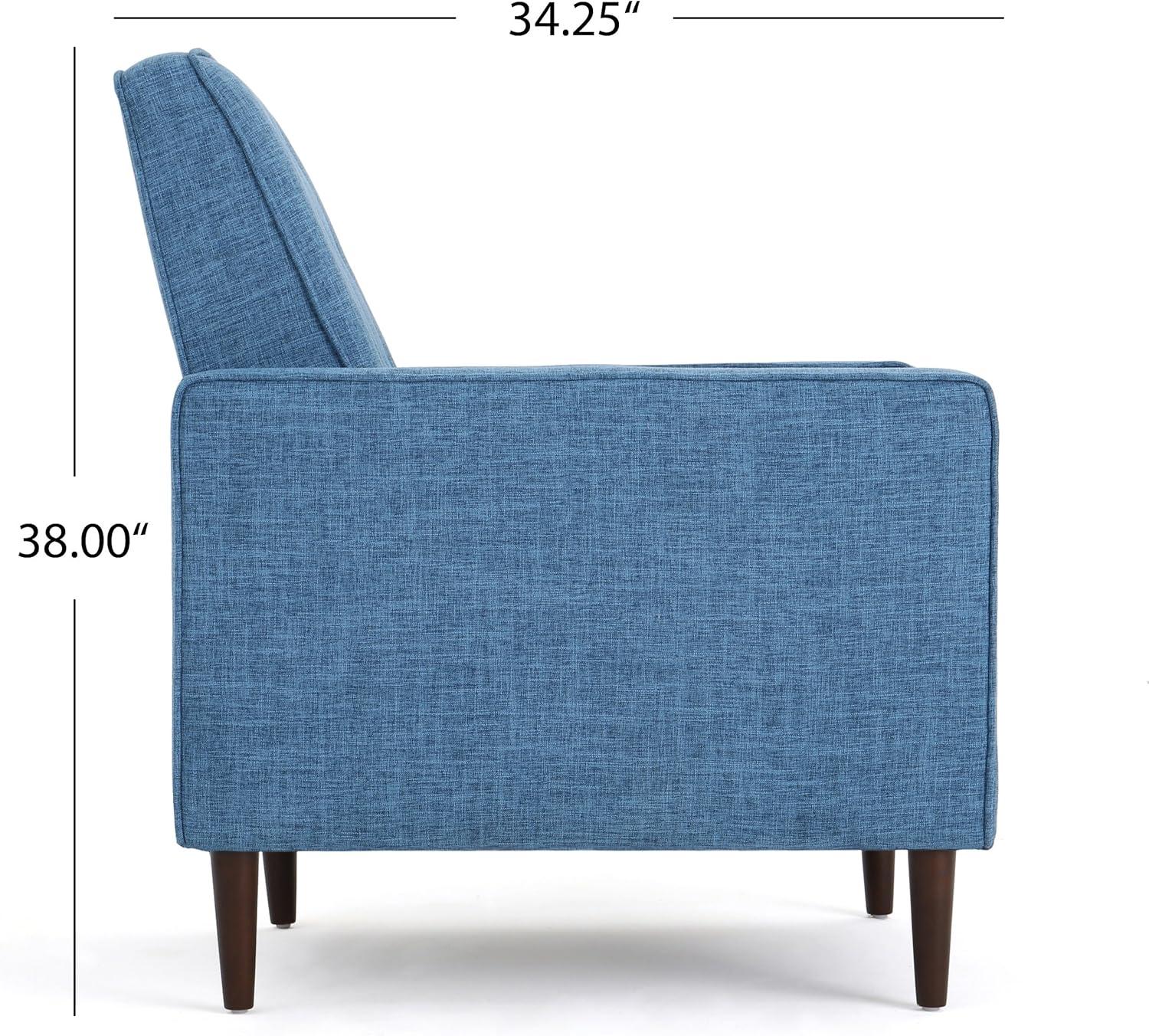 GDFStudio Mason Mid Century Modern Tufted Pushback Recliners (Set of 2), Muted Blue/Fabric