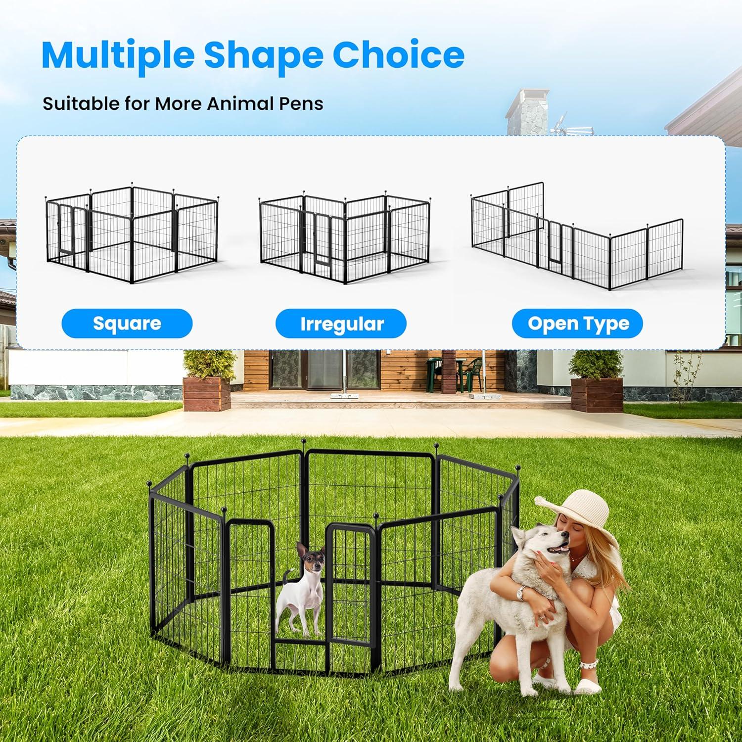 Zephypaws Dog Playpen Heavy Duty Foldable Pet Exercise Pen 8 Panels,24" Height