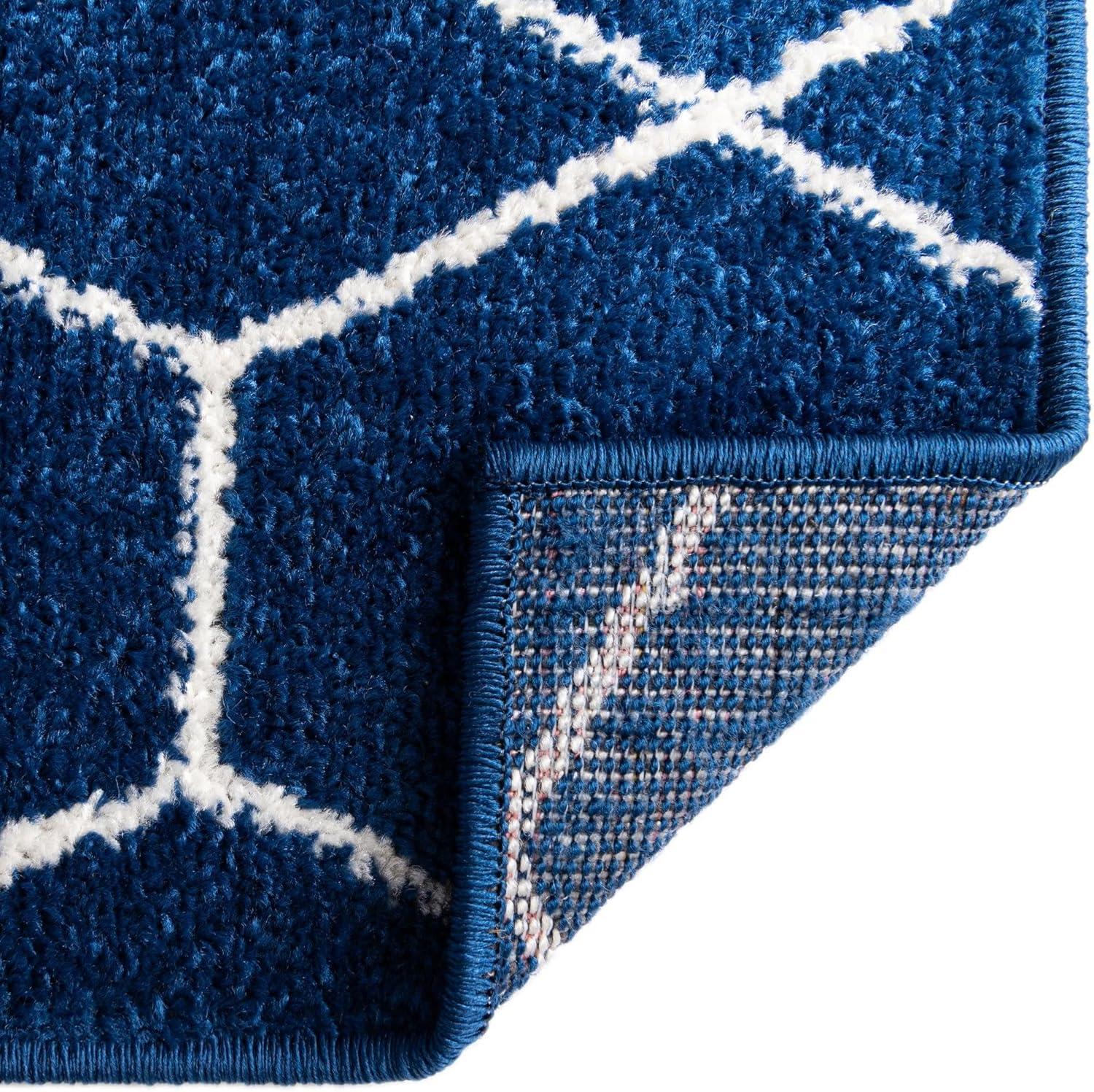 Unique Loom 10' 0 x 13' 0 Trellis Frieze Geometric Navy Blue Area Rug