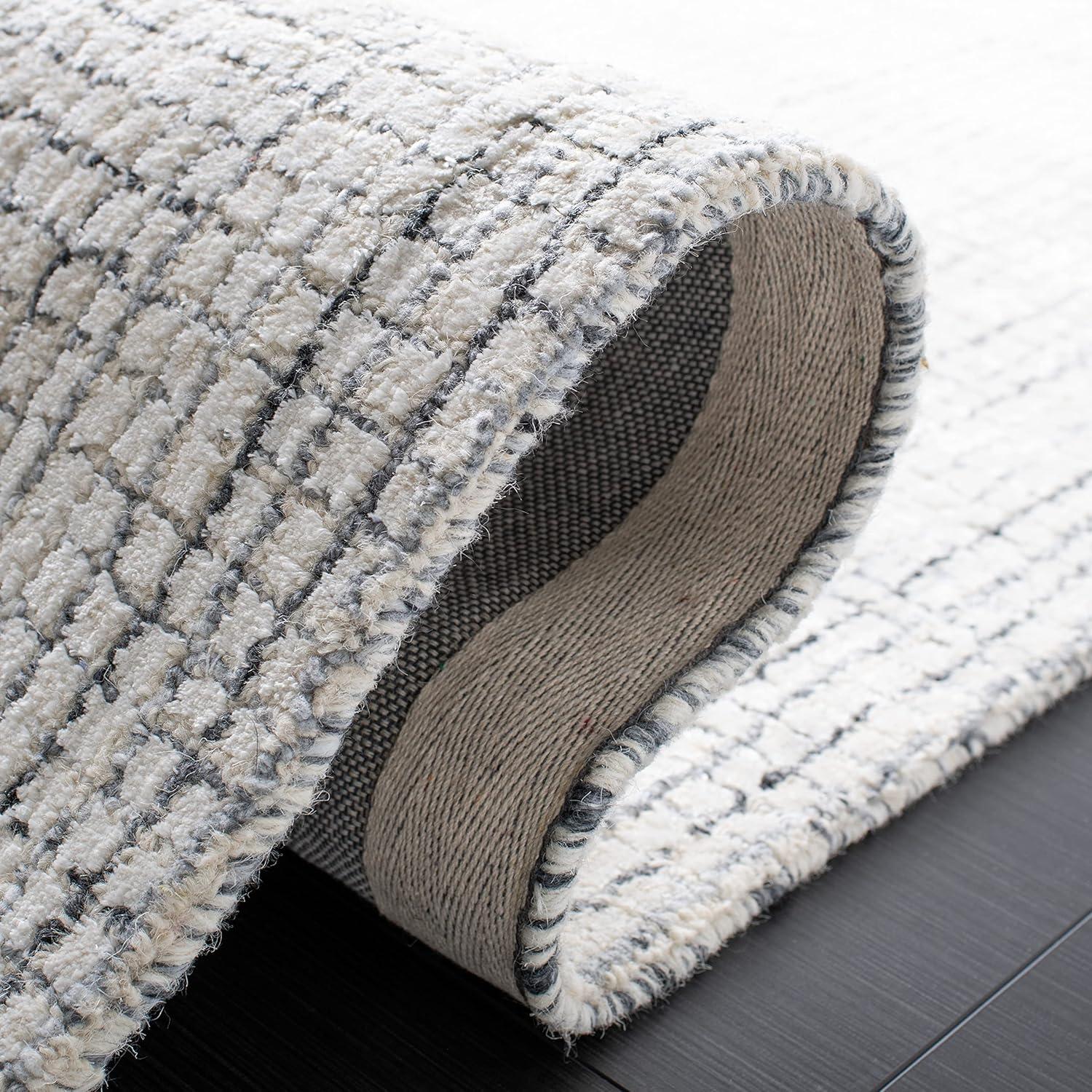 Abstract ABT470 Handmade Indoor Accent Rug - Ivory/Grey - 2'x3' - Safavieh