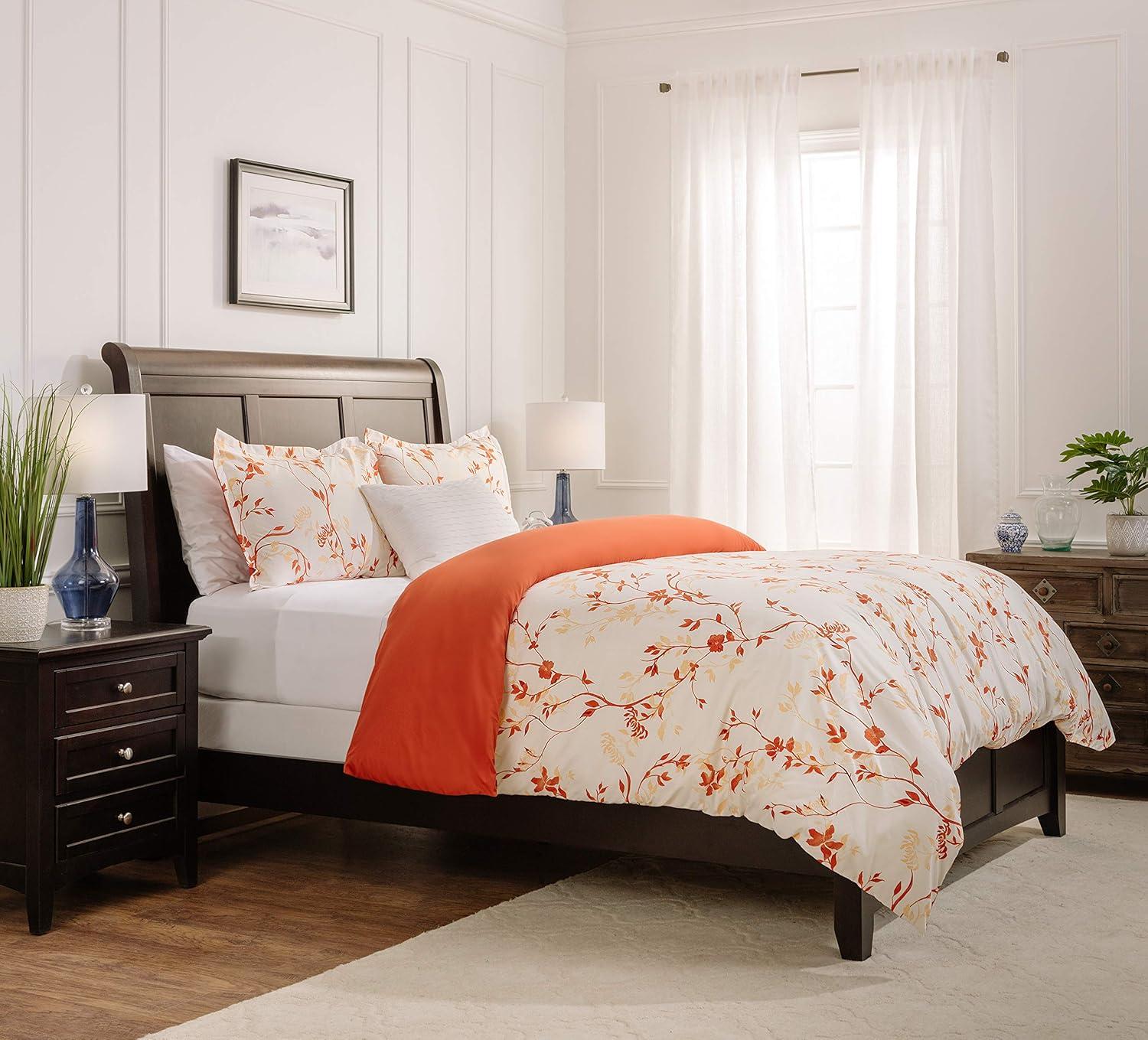 Chanasya Ultra Soft Sakura Cherry Tree Reversible Duvet Cover Set