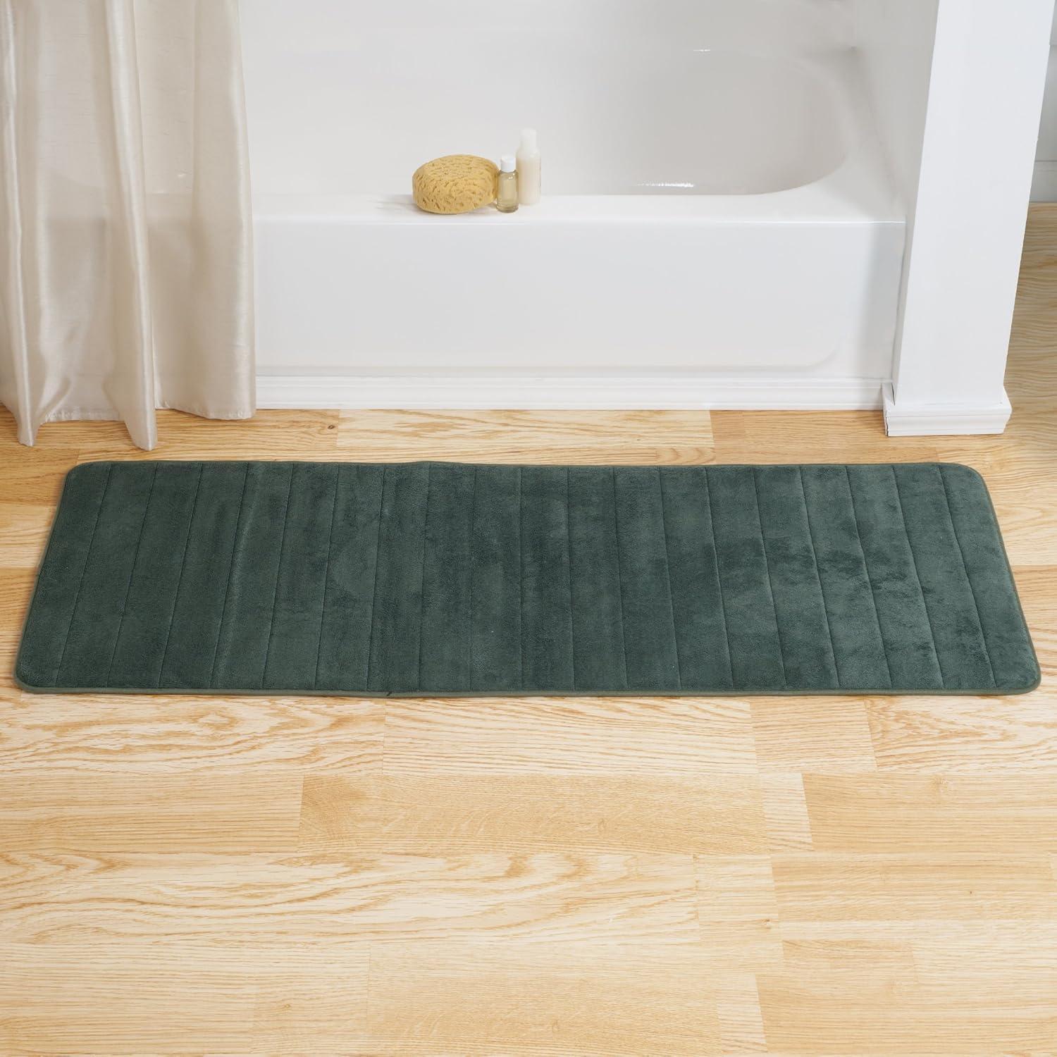 Lavish Home Extra Long Striped Memory Foam Bath Mat