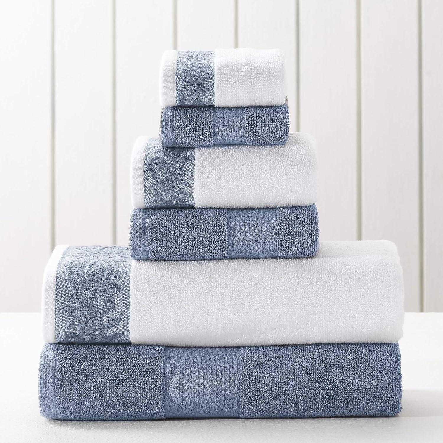 Modern Threads 600 GSM 6-Piece Towel Set with Filgree Jacquard Border