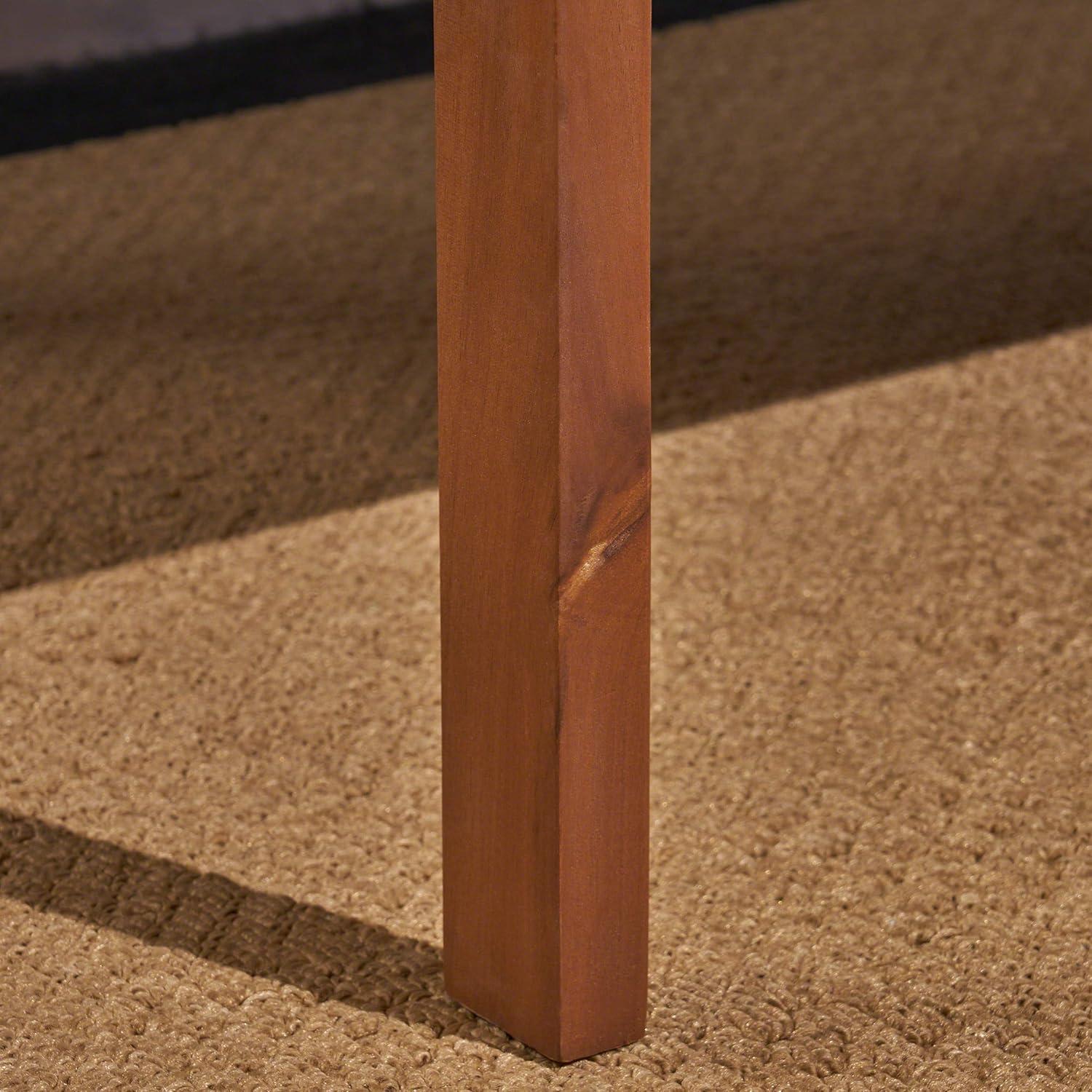 Casa Acacia Wood Loveseat Brown/Cream - Christopher Knight Home: Outdoor Seating for 2, Weather-Resistant