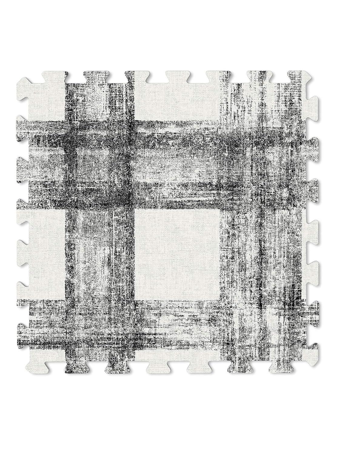 FloorPops! 34.2" x 34.2" Black EVA Foam Interlocking Floor Mats Non-toxic, Water Resistant 22 Piece