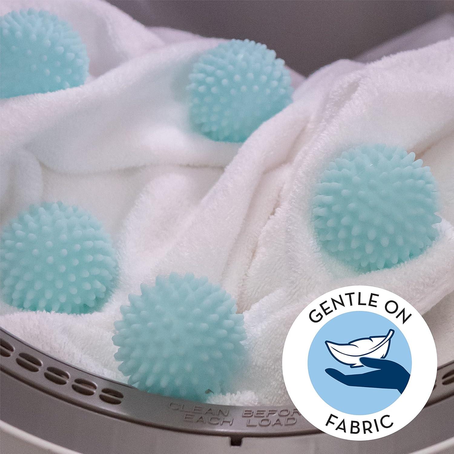 S&T INC. Reusable Laundry Dryer Balls, Soften and Fluff Laundry, Blue, 2.5 in, 6 Pack